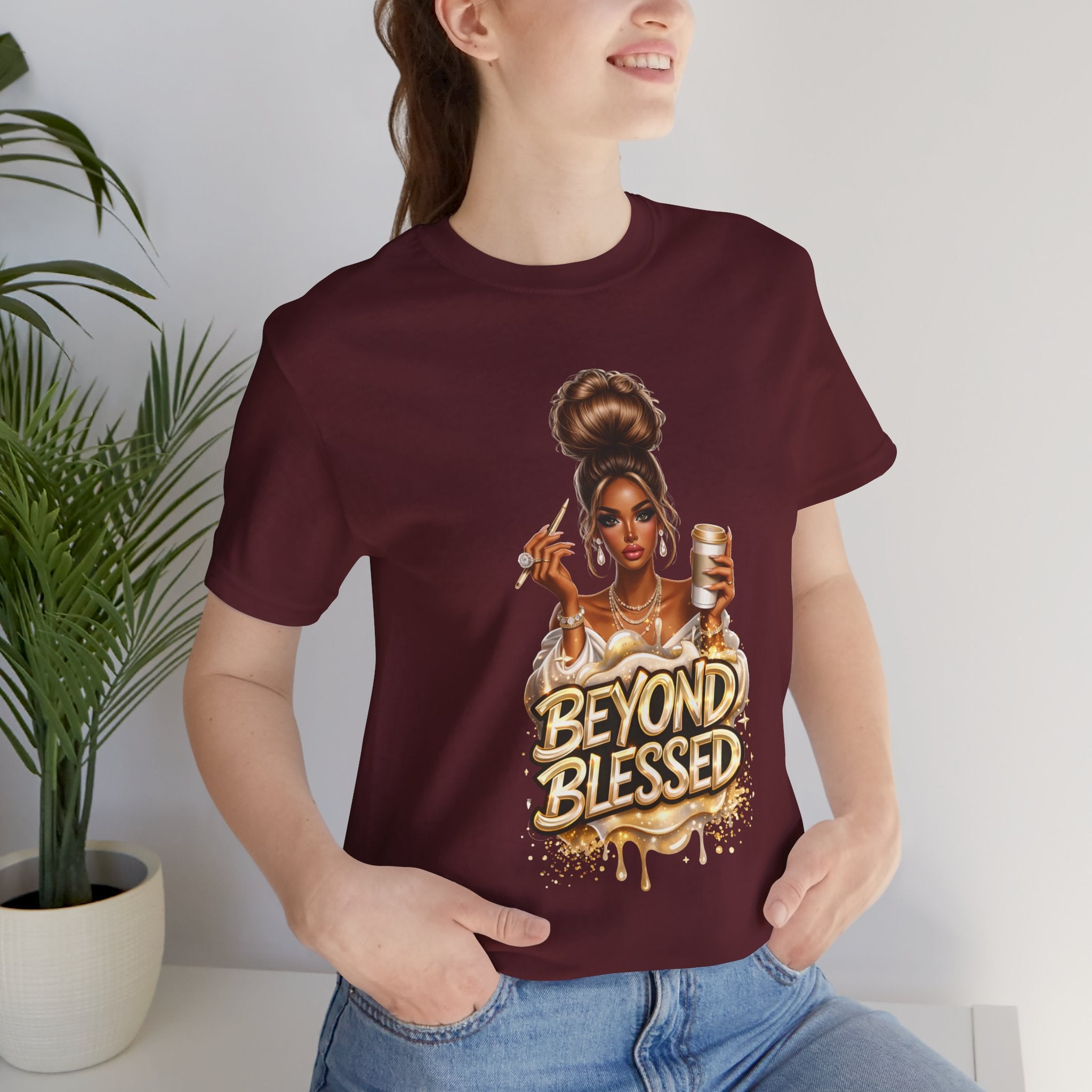 T-Shirt — "Beyond Blessed" Afro Chic Graphic Tee