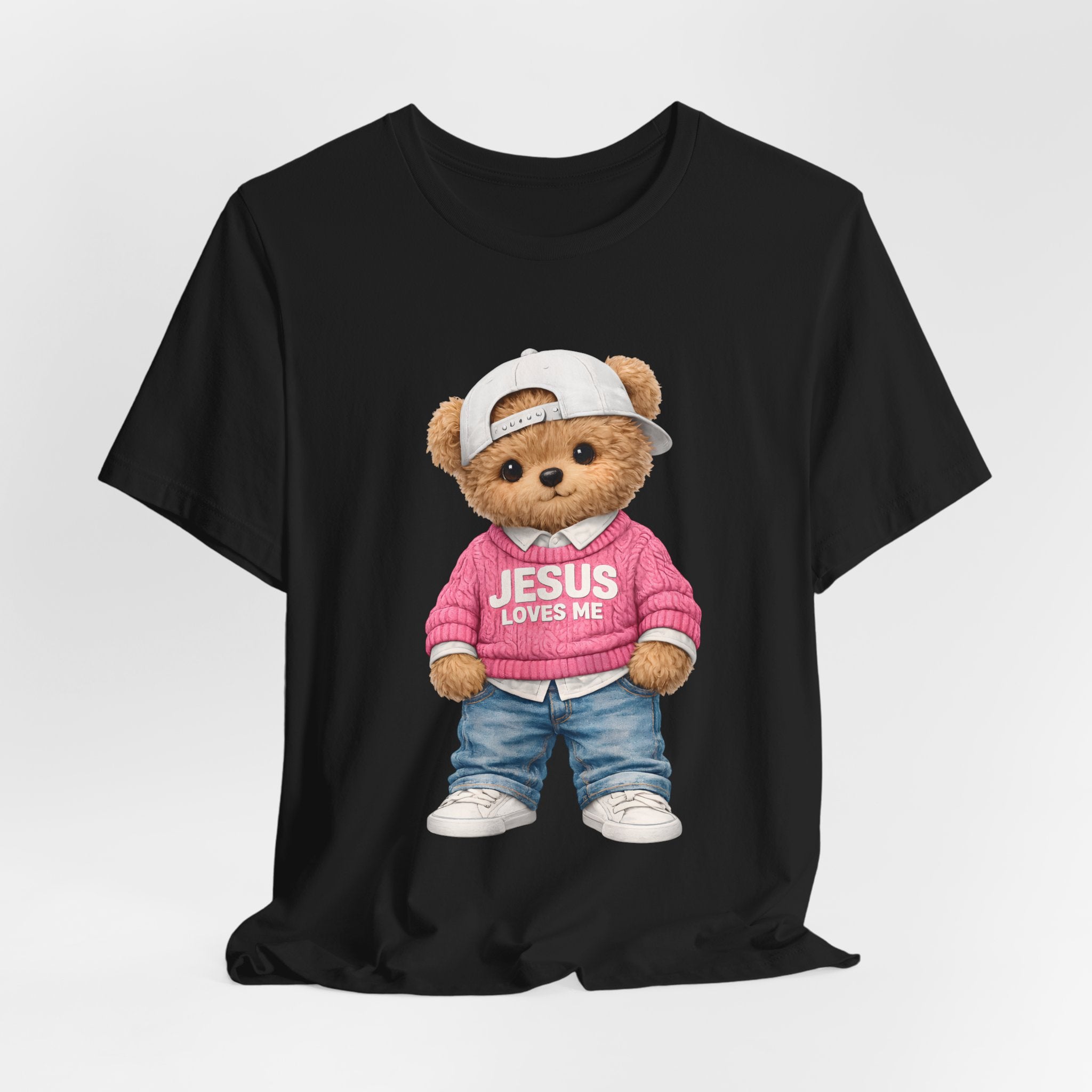 Jesus Loves Me Teddy Bear T-Shirt — Cute Christian Kids Graphic Tee
