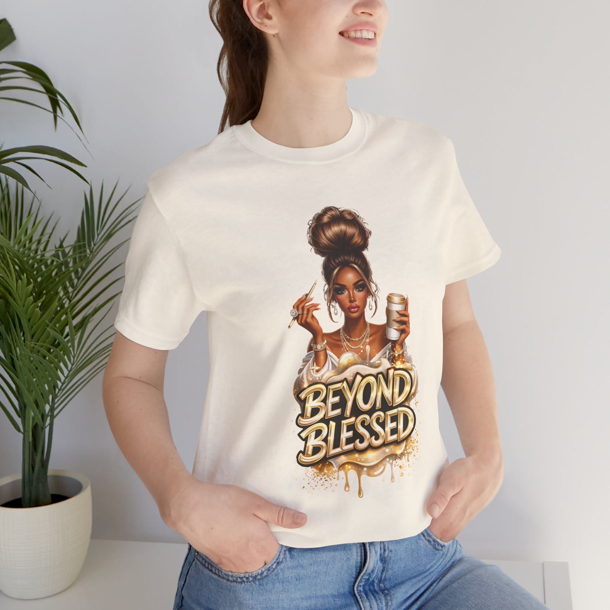 T-Shirt — "Beyond Blessed" Afro Chic Graphic Tee