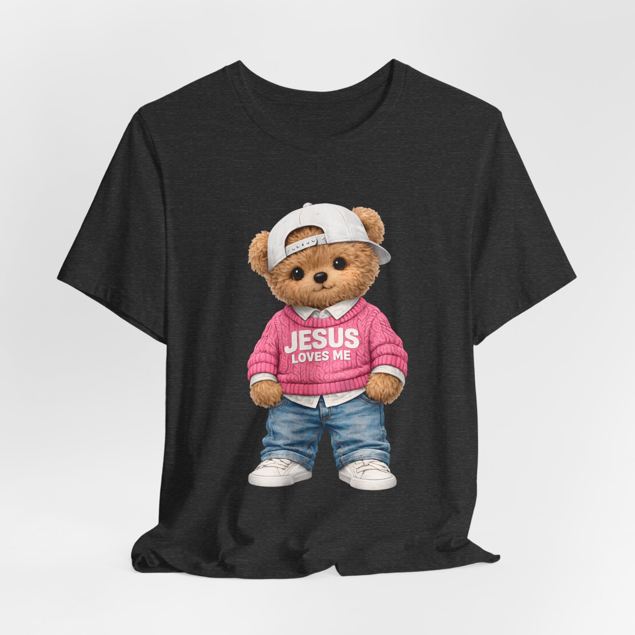 Jesus Loves Me Teddy Bear T-Shirt — Cute Christian Kids Graphic Tee