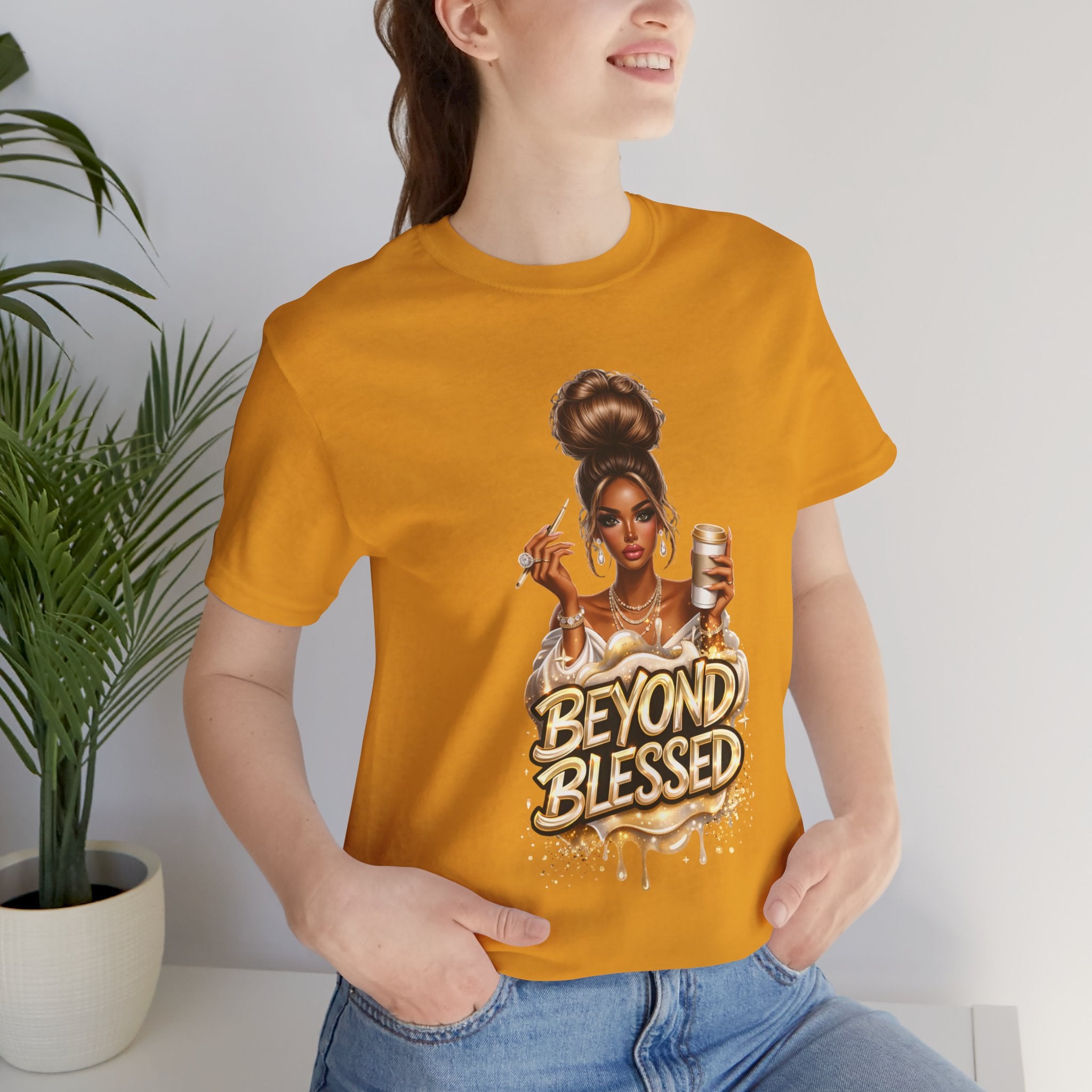 T-Shirt — "Beyond Blessed" Afro Chic Graphic Tee
