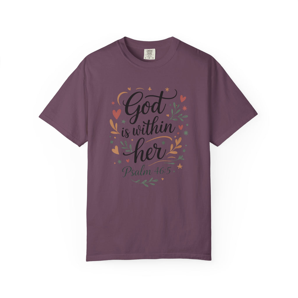 God Is Within Her Psalm 46:5 Floral T-Shirt