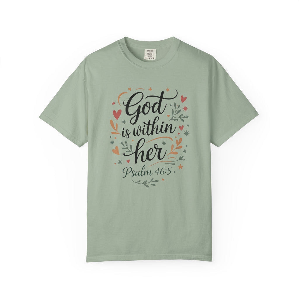 God Is Within Her Psalm 46:5 Floral T-Shirt