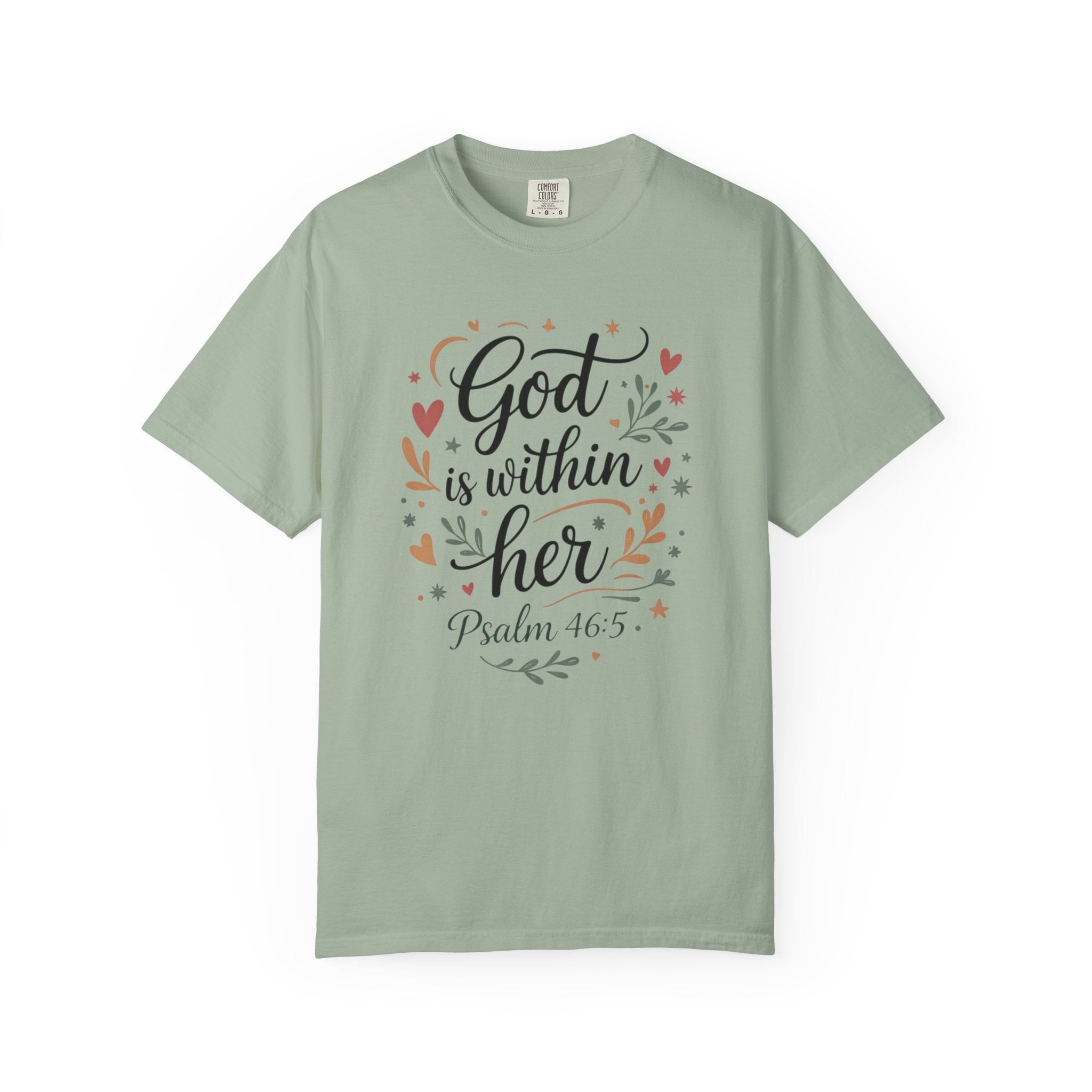 God Is Within Her Psalm 46:5 Floral T-Shirt