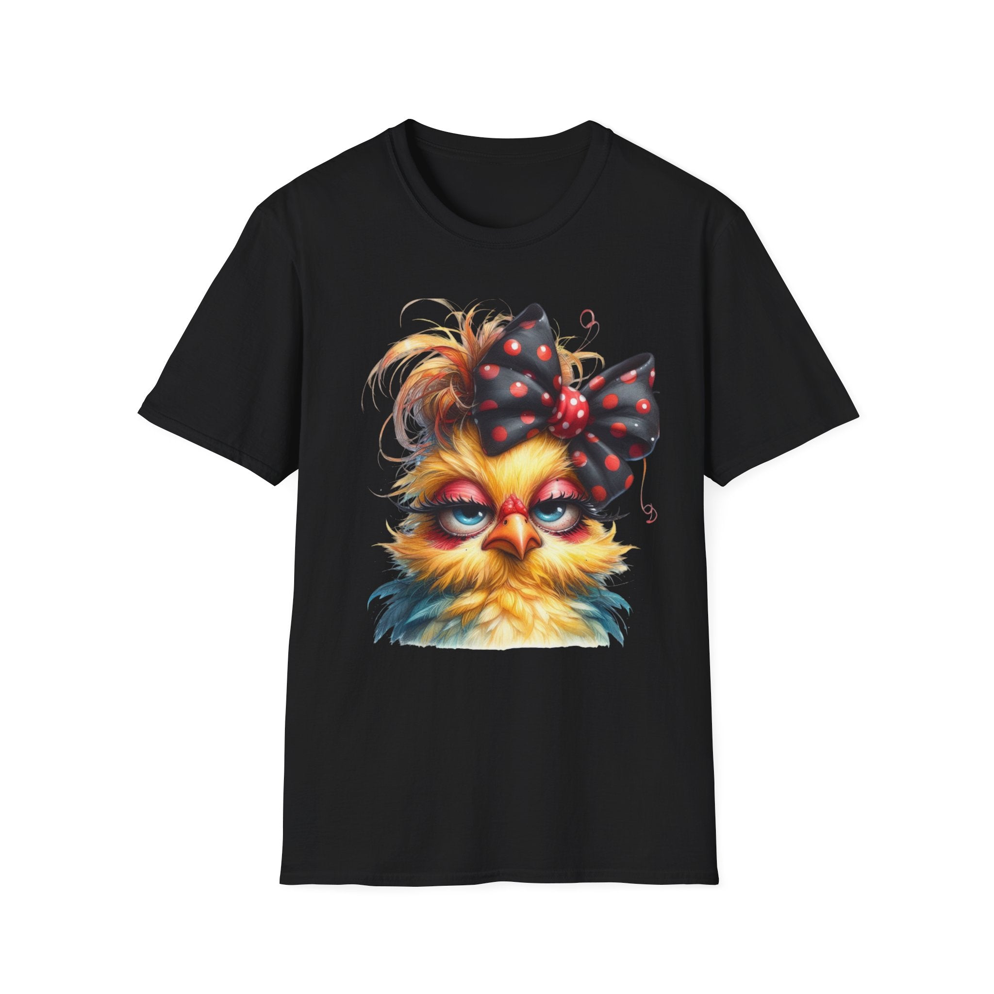 Cute Fluffy Kitty T-Shirt — Retro Polka Dot Bow Cat Graphic Tee