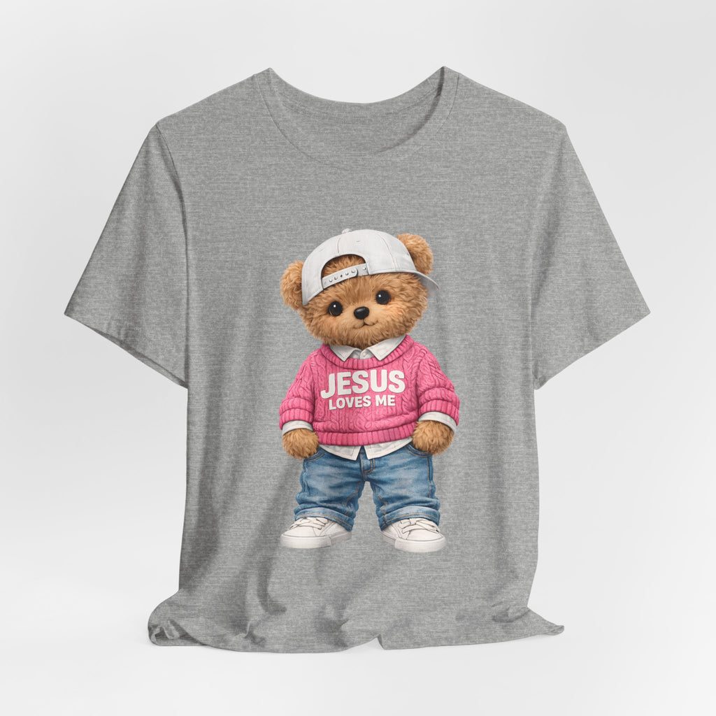 Jesus Loves Me Teddy Bear T-Shirt — Cute Christian Kids Graphic Tee