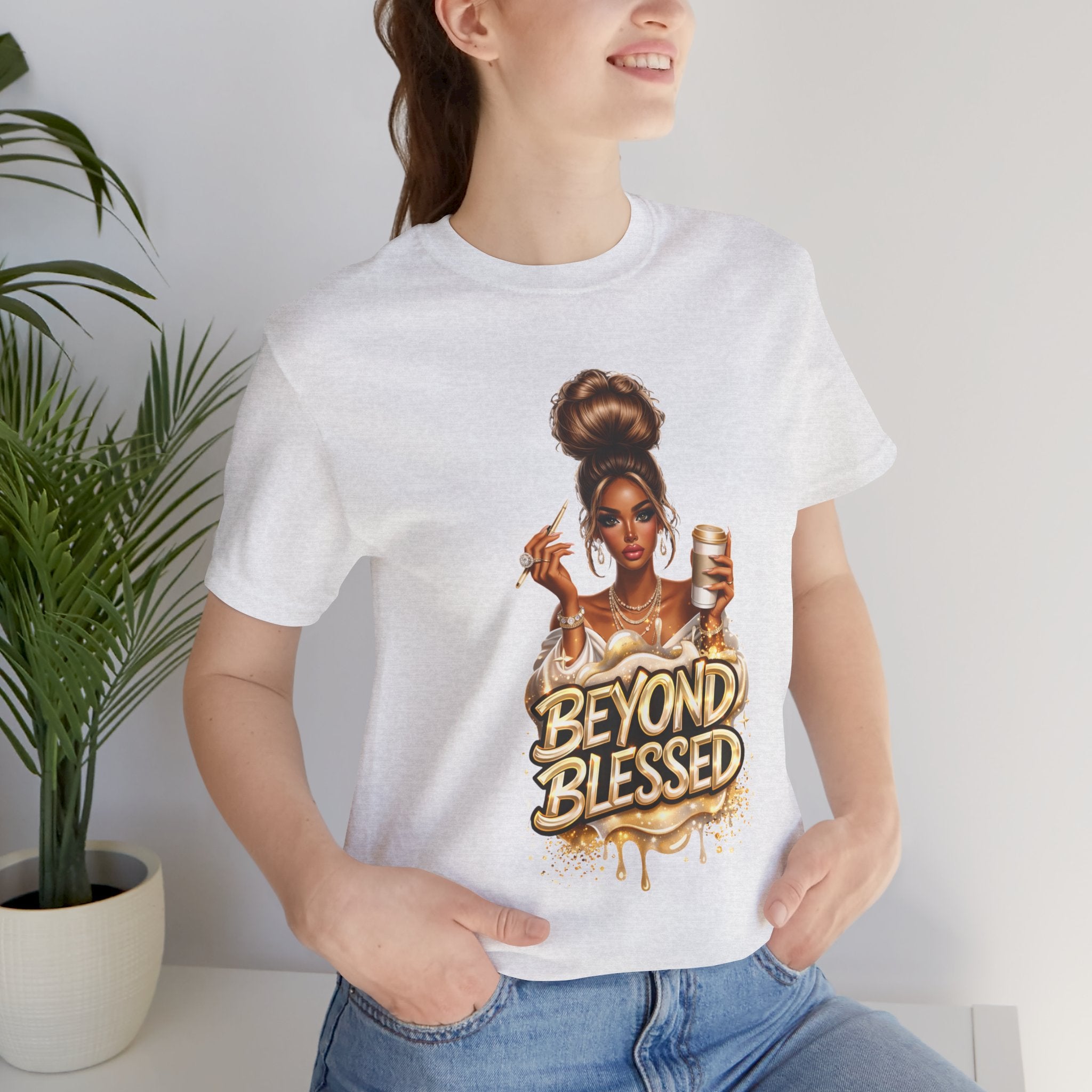T-Shirt — "Beyond Blessed" Afro Chic Graphic Tee