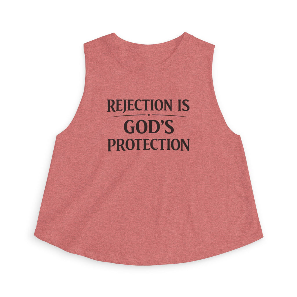 Christian Crop Top "Rejection Is God's Protection" – Inspirational Faith Apparel