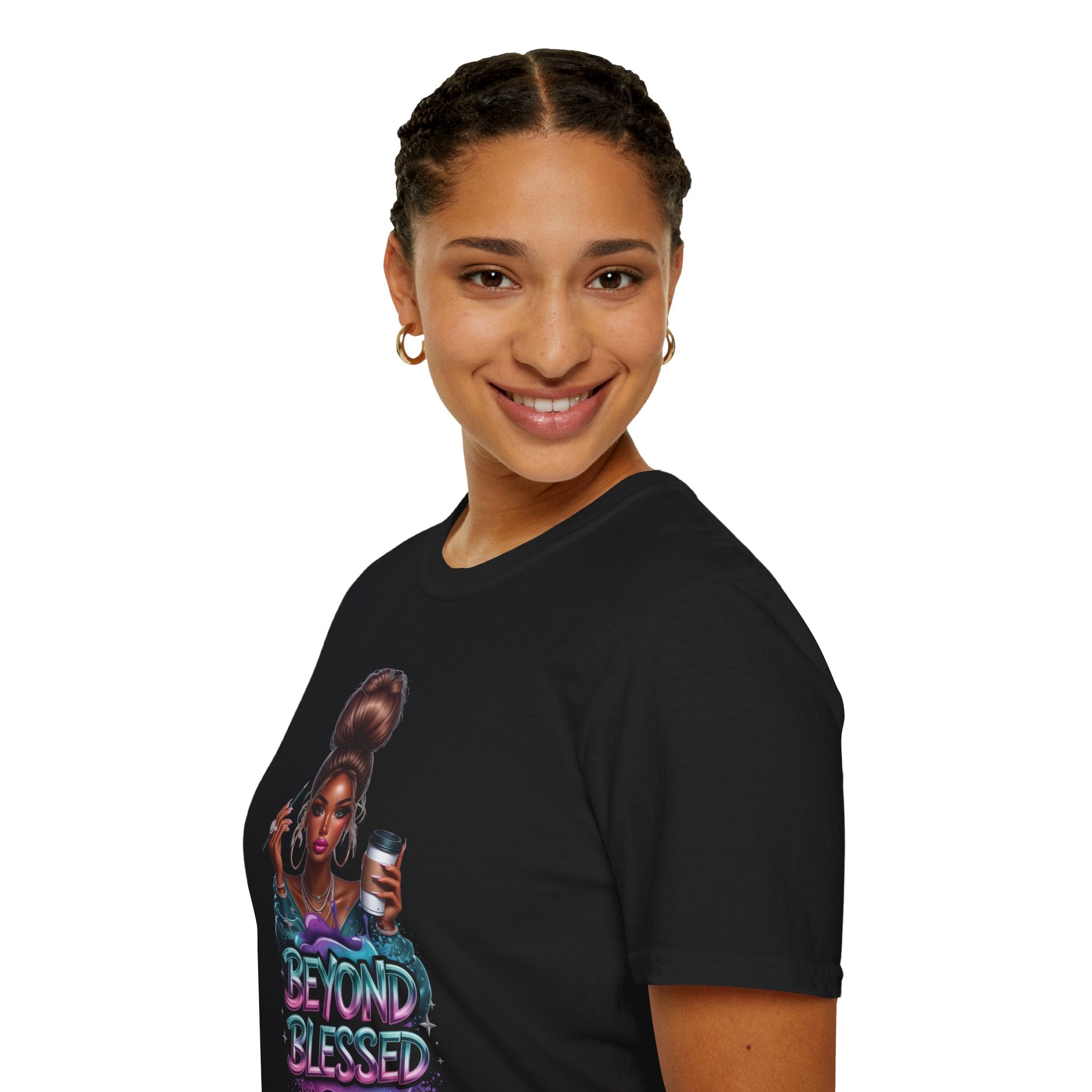 Beyond Blessed T-Shirt – Afro Glam Woman Graphic Tee