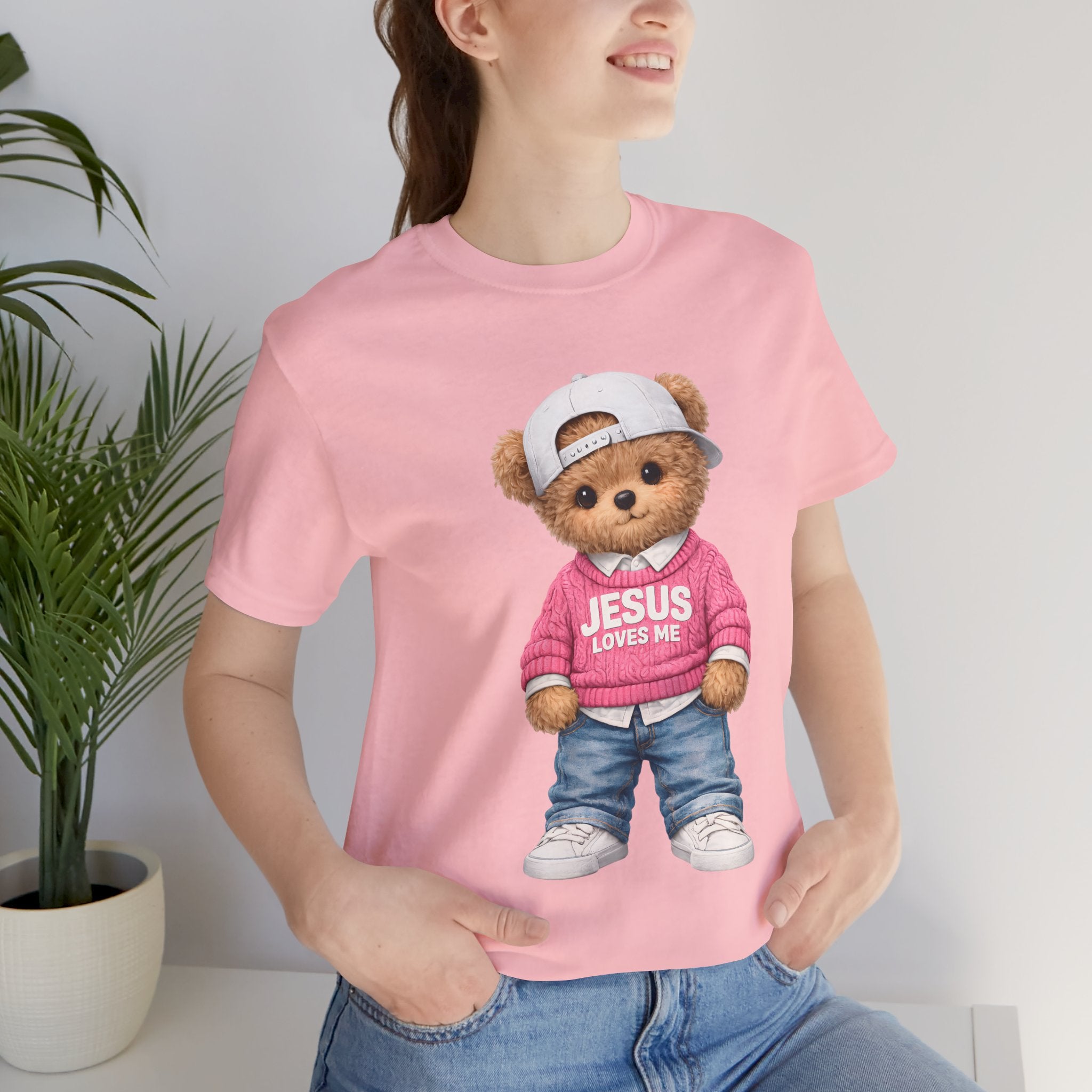 Jesus Loves Me Teddy Bear T-Shirt — Cute Christian Kids Graphic Tee