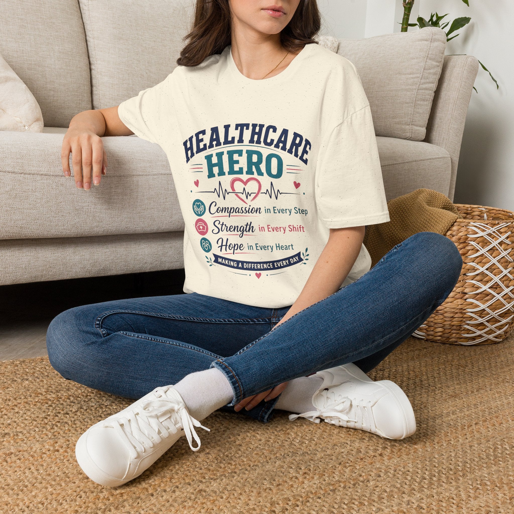 Healthcare Hero T-Shirt — Compassion, Strength & Hope Nurse Appreciation Tee