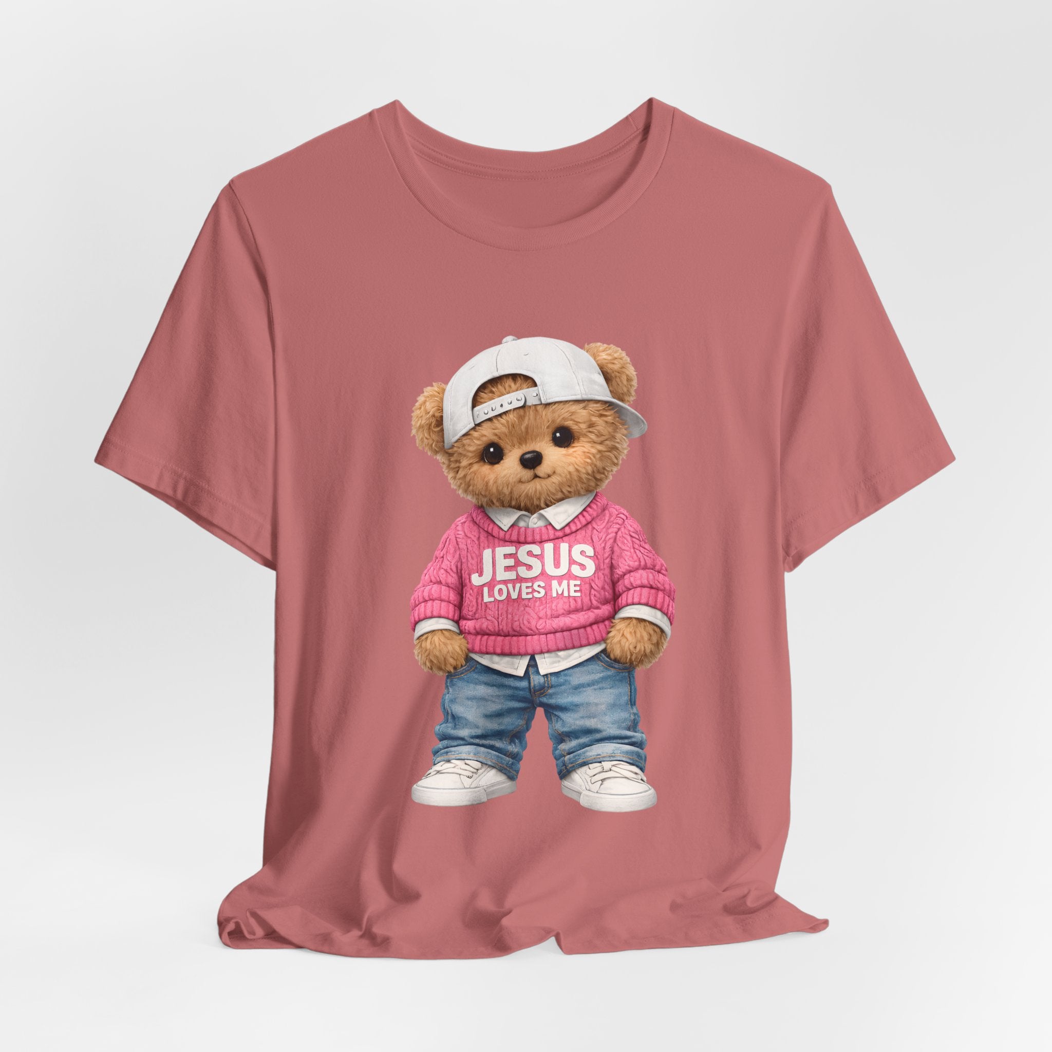 Jesus Loves Me Teddy Bear T-Shirt — Cute Christian Kids Graphic Tee