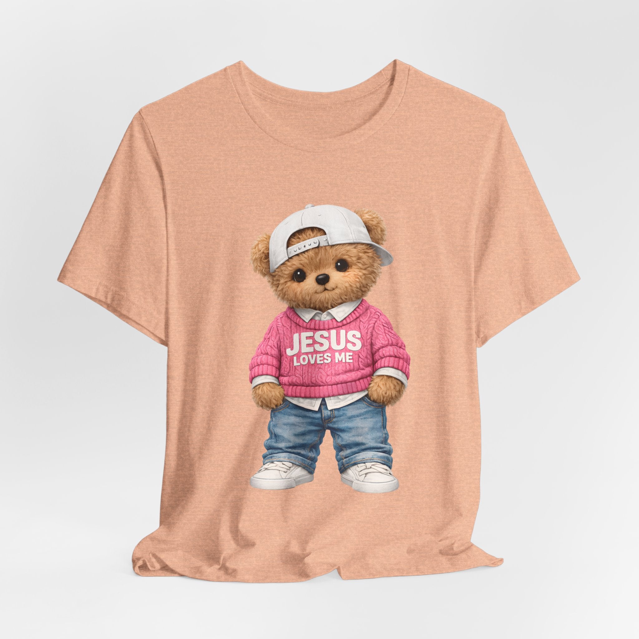 Jesus Loves Me Teddy Bear T-Shirt — Cute Christian Kids Graphic Tee