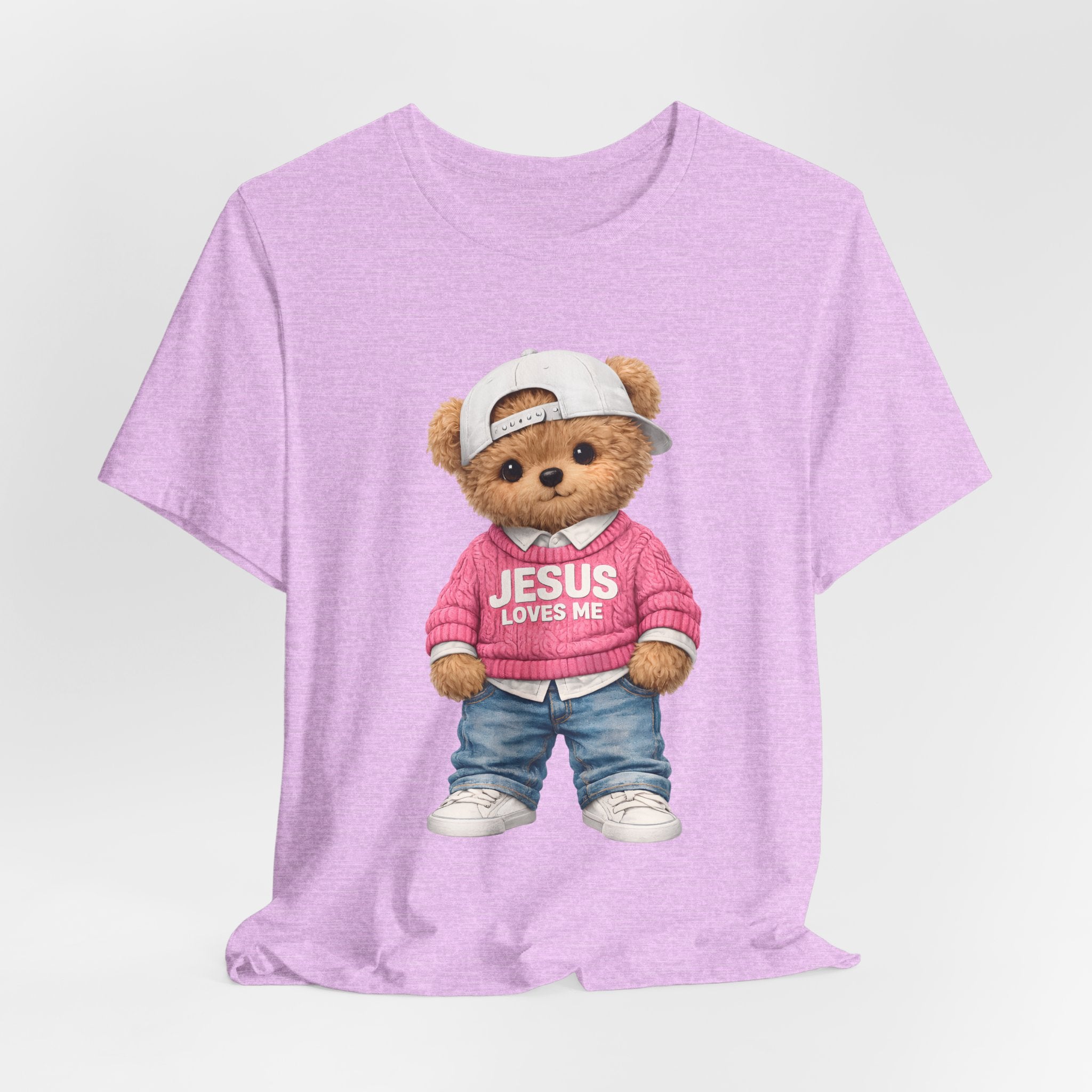 Jesus Loves Me Teddy Bear T-Shirt — Cute Christian Kids Graphic Tee