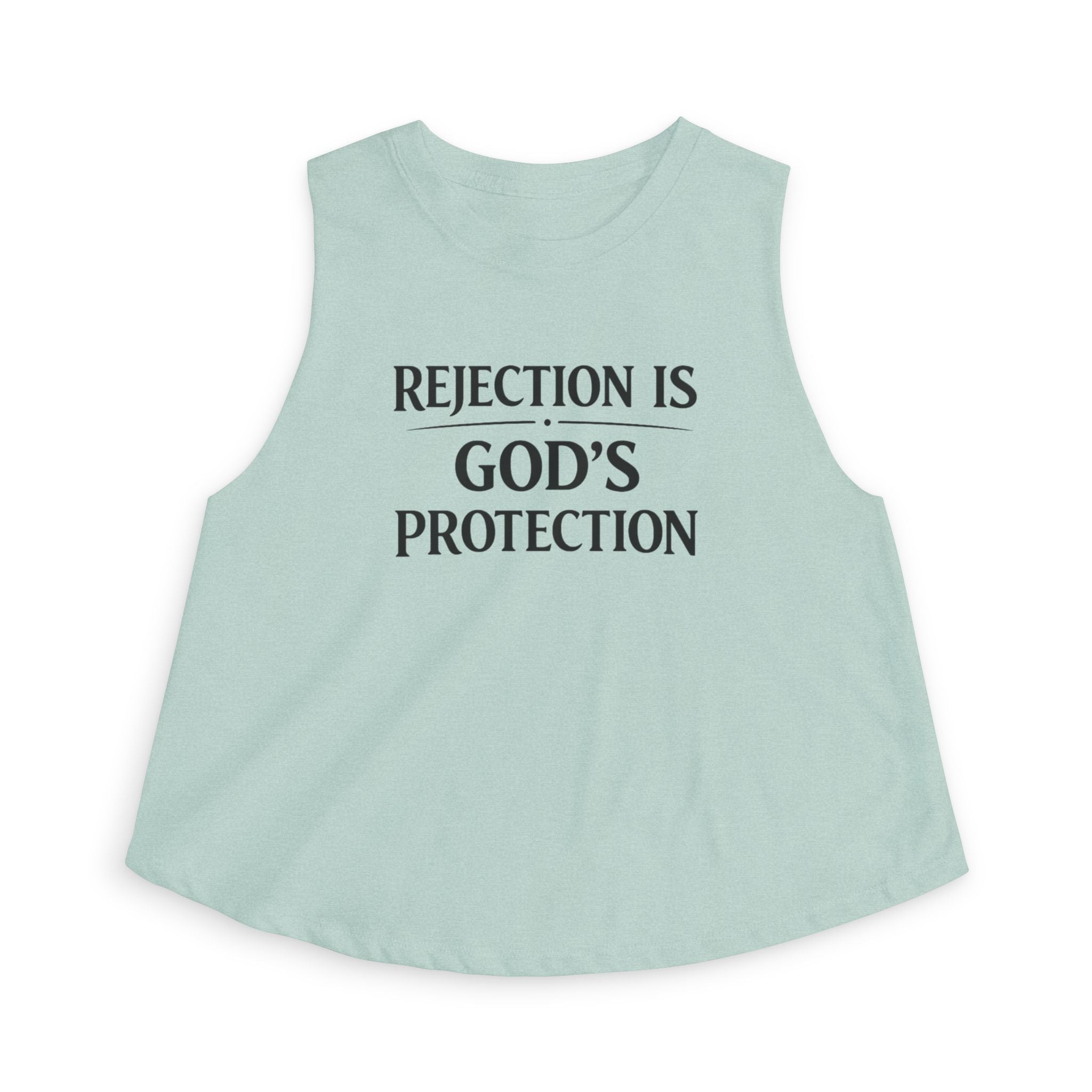 Christian Crop Top "Rejection Is God's Protection" – Inspirational Faith Apparel