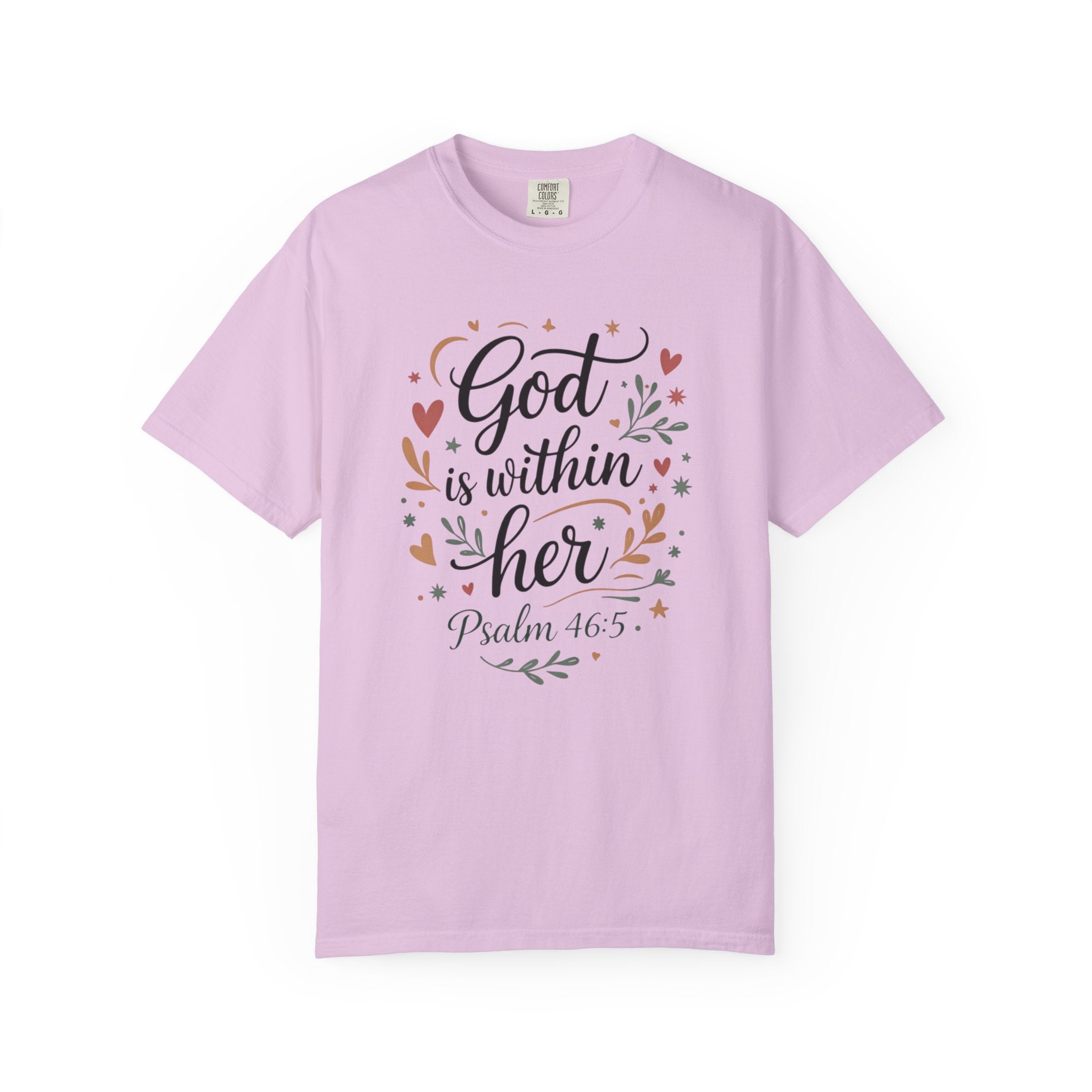 God Is Within Her Psalm 46:5 Floral T-Shirt