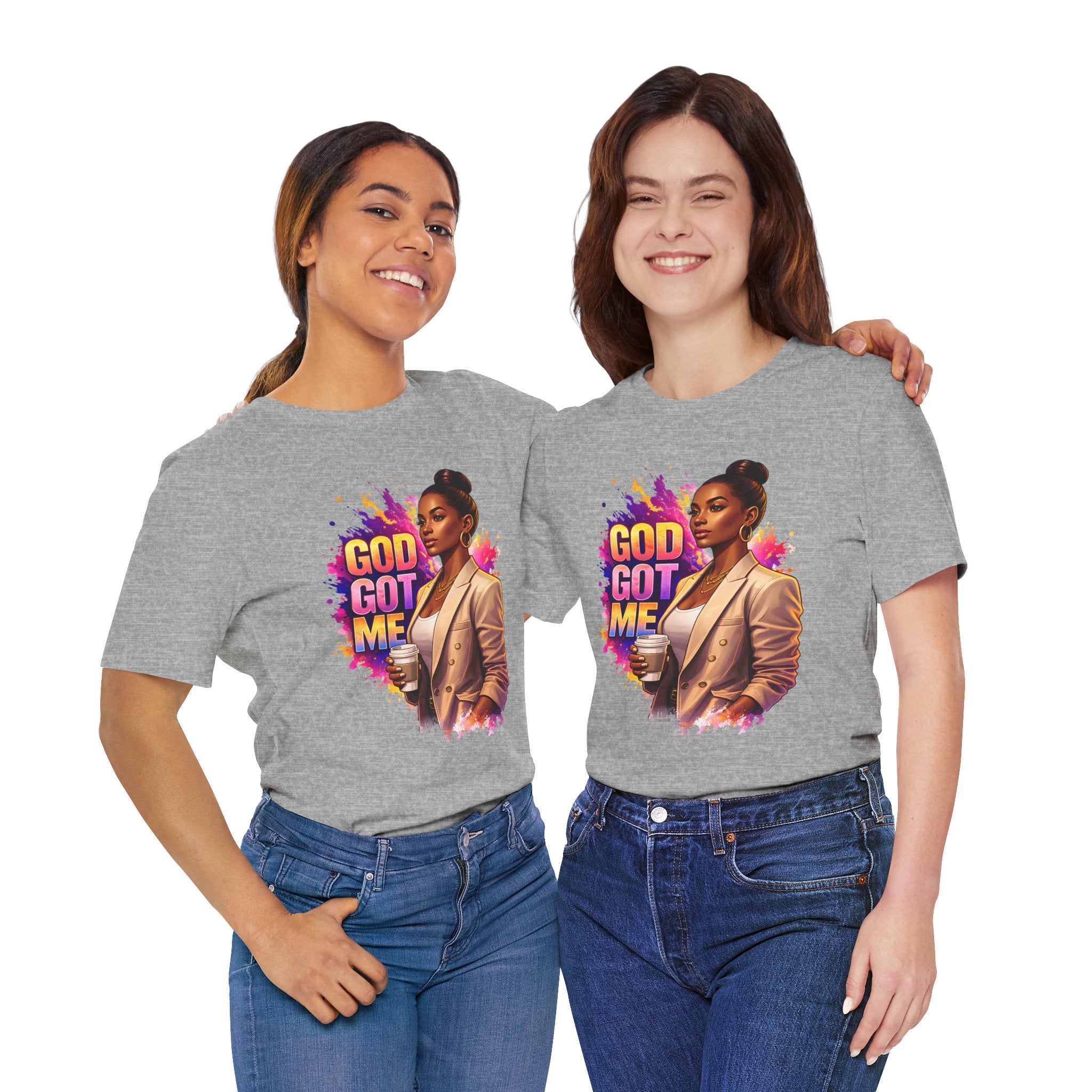 God Got Me T-Shirt — Inspirational Faith Tee with Stylish Woman Graphic