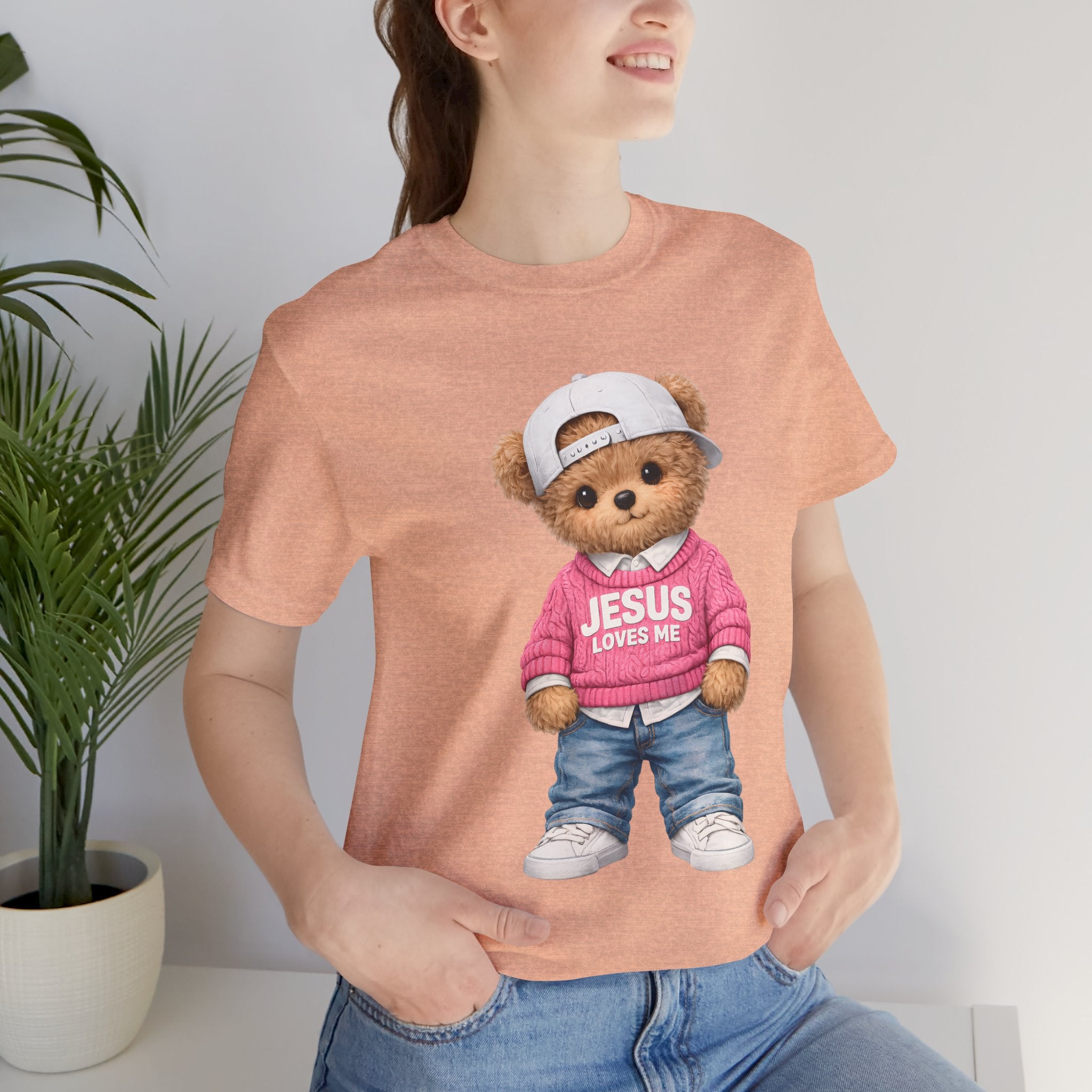 Jesus Loves Me Teddy Bear T-Shirt — Cute Christian Kids Graphic Tee