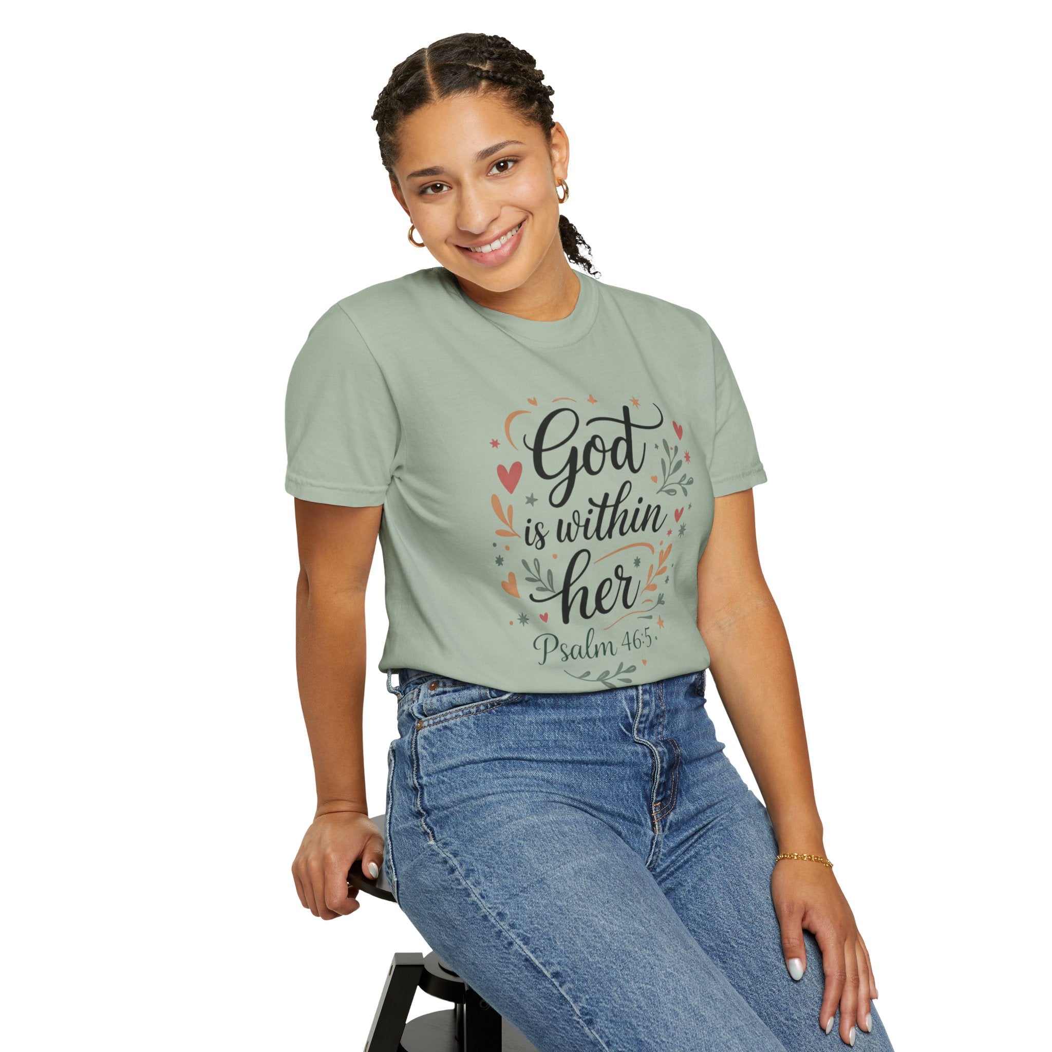 God Is Within Her Psalm 46:5 Floral T-Shirt