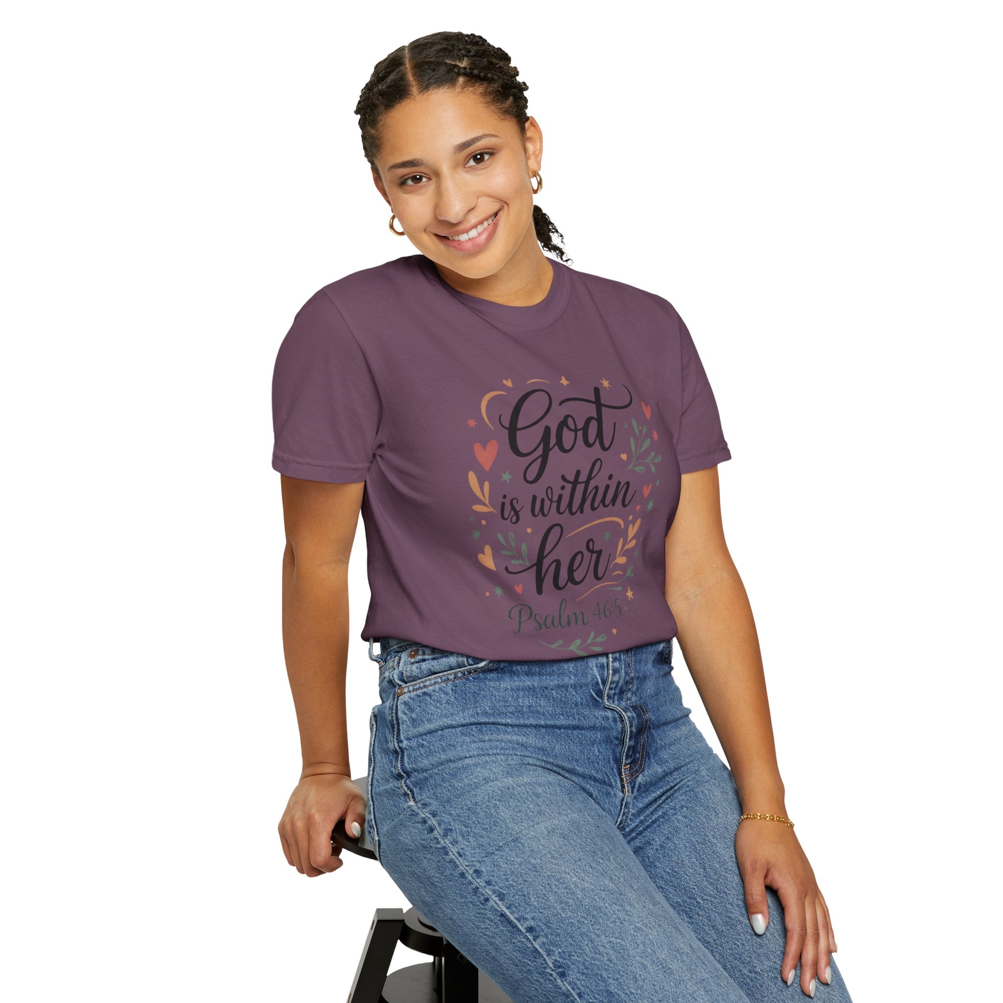 God Is Within Her Psalm 46:5 Floral T-Shirt