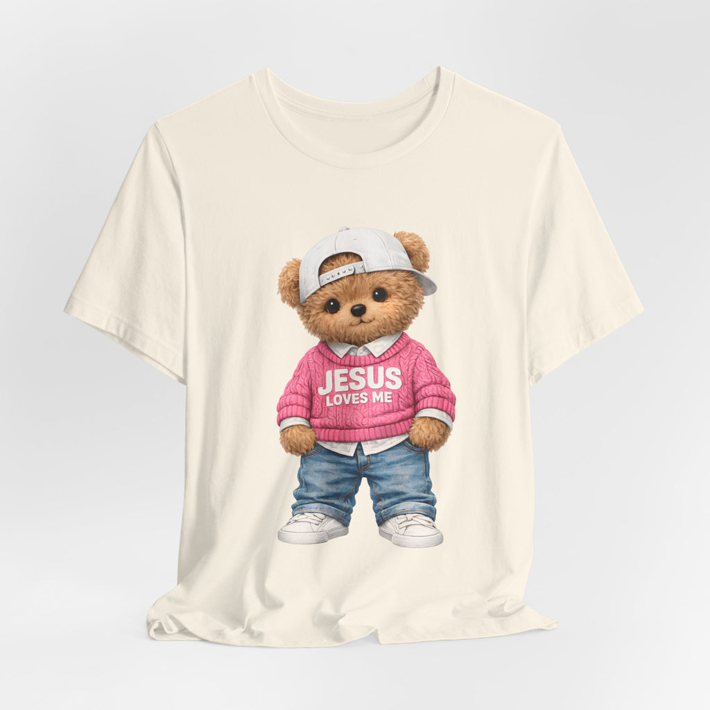 Jesus Loves Me Teddy Bear T-Shirt — Cute Christian Kids Graphic Tee