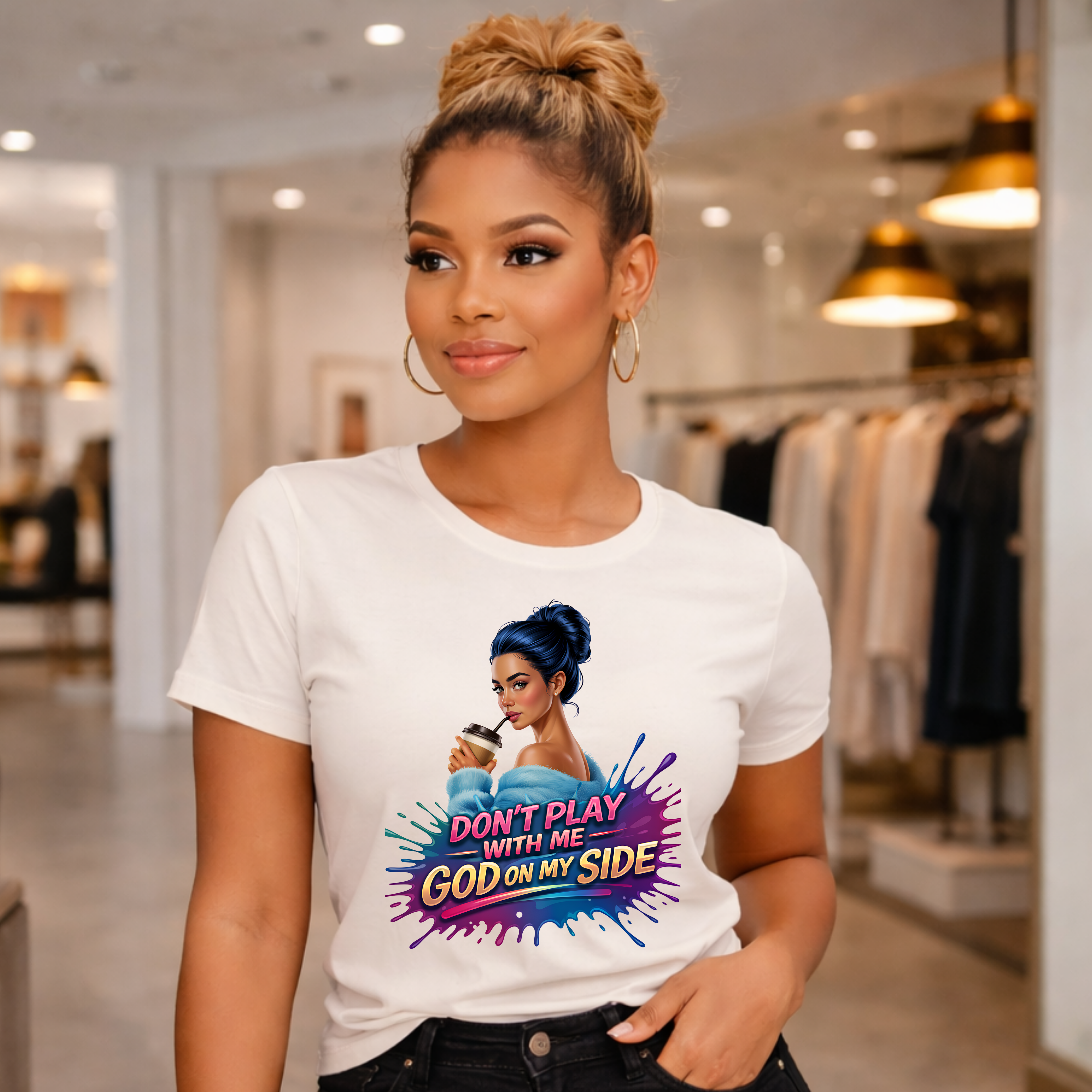 Faith Over Fear Shirt, God On My Side T Shirt, Christian Graphic Tee, Inspirational Faith Apparel