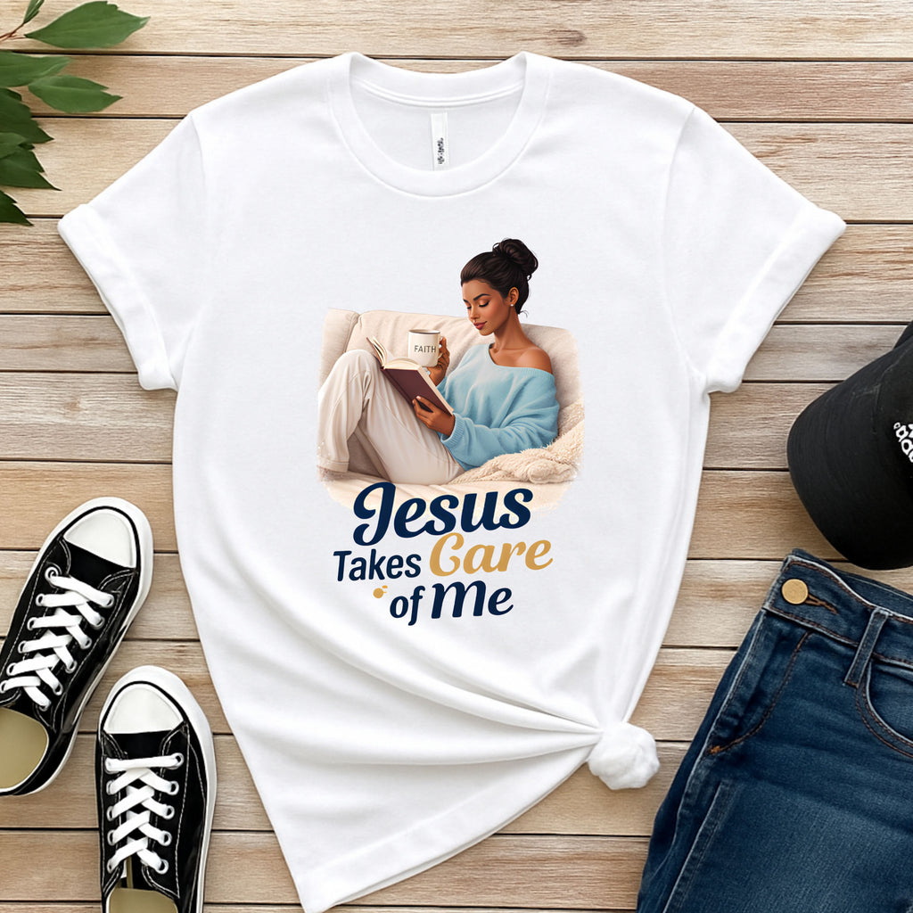 Jesus Takes Care of Me Shirt, Christian Faith Tee, Inspirational Women T-Shirt