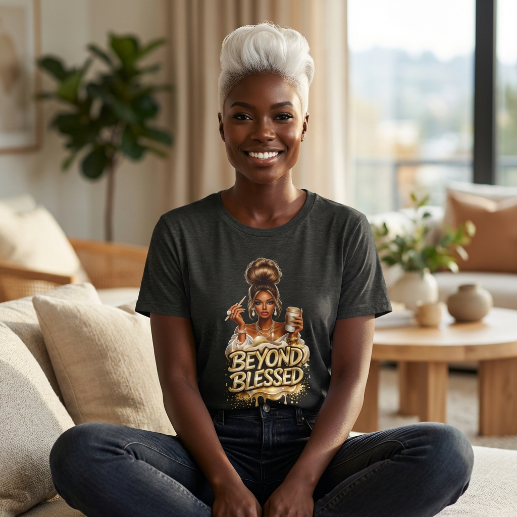 T-Shirt — "Beyond Blessed" Afro Chic Graphic Tee