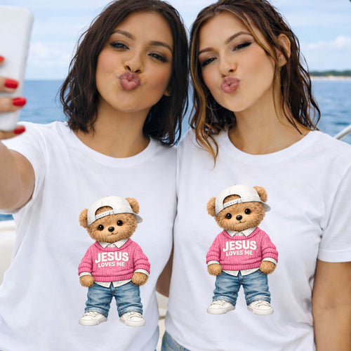 Jesus Loves Me Teddy Bear Christian T Shirt