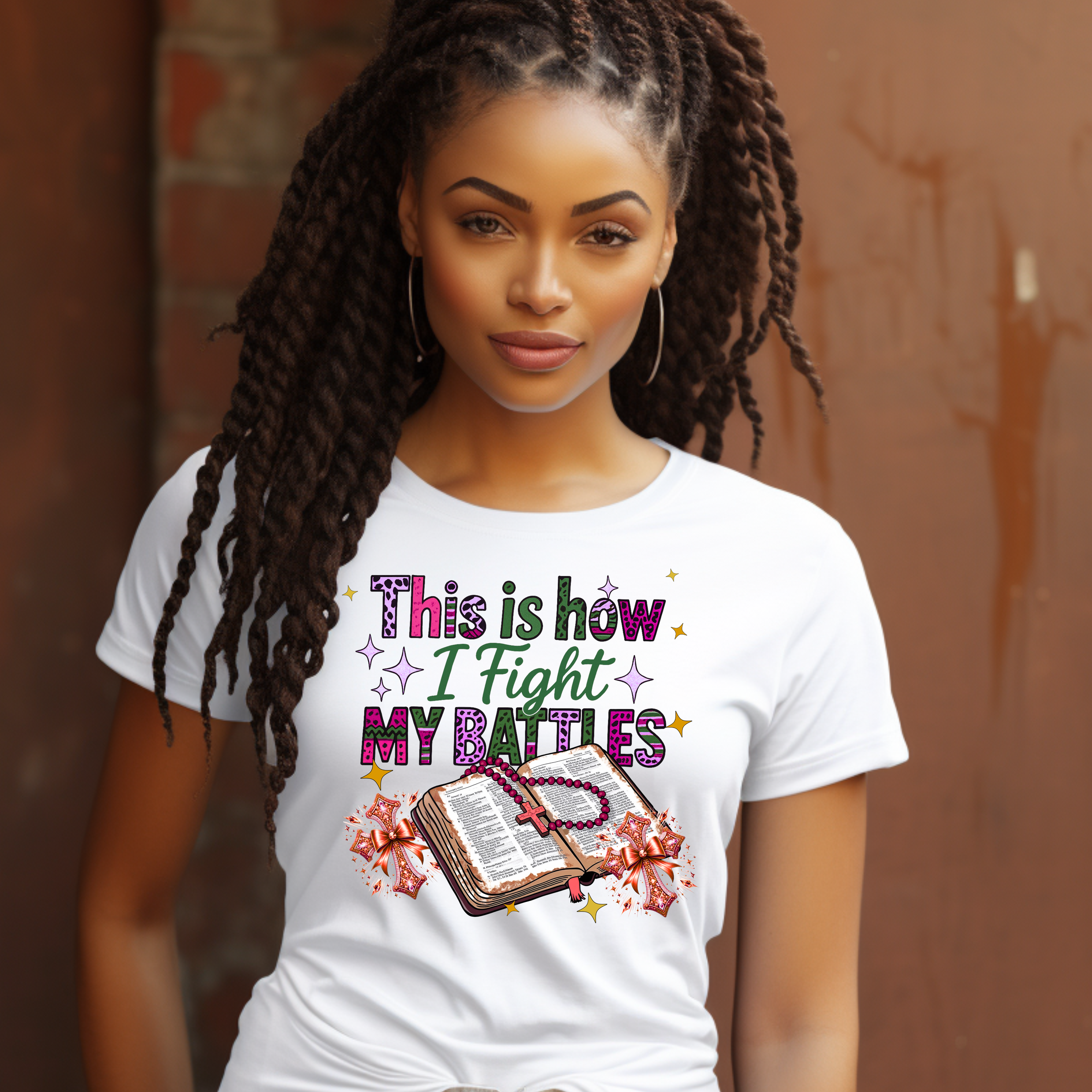 Inspirational T-Shirt — "This Is How I Fight My Battles" Bible Prayer Graphic
