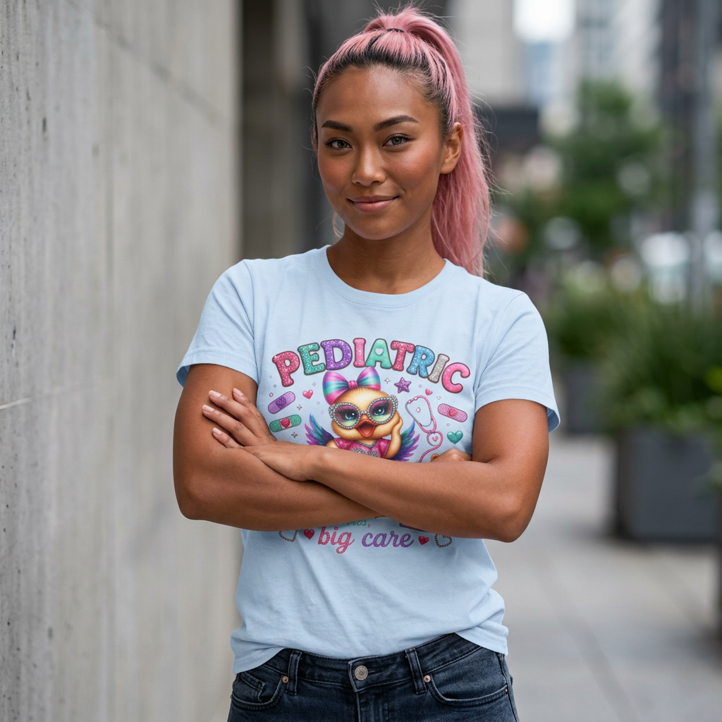 Pediatric Nurse T-Shirt – "Little Hearts, Big Care" Cute Owl Medical Tee