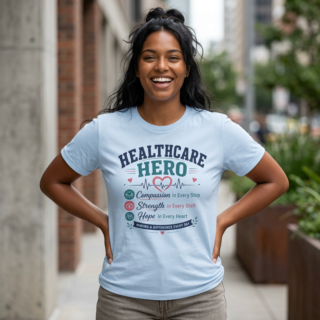Healthcare Hero T-Shirt — Compassion, Strength & Hope Nurse Appreciation Tee