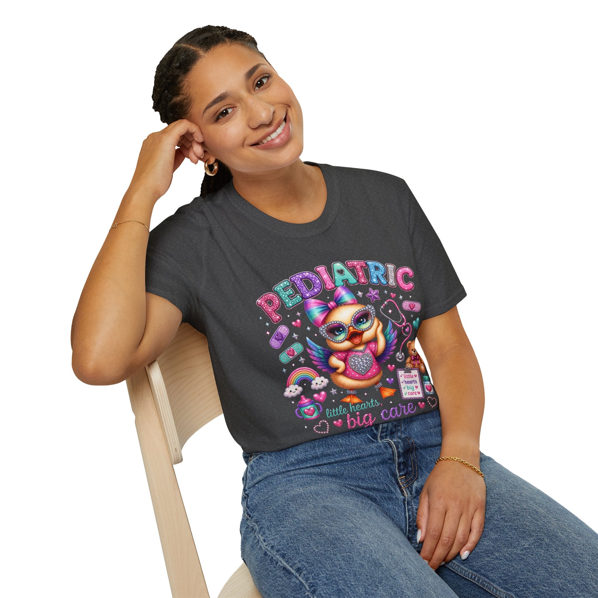 Pediatric Nurse T-Shirt – "Little Hearts, Big Care" Cute Owl Medical Tee
