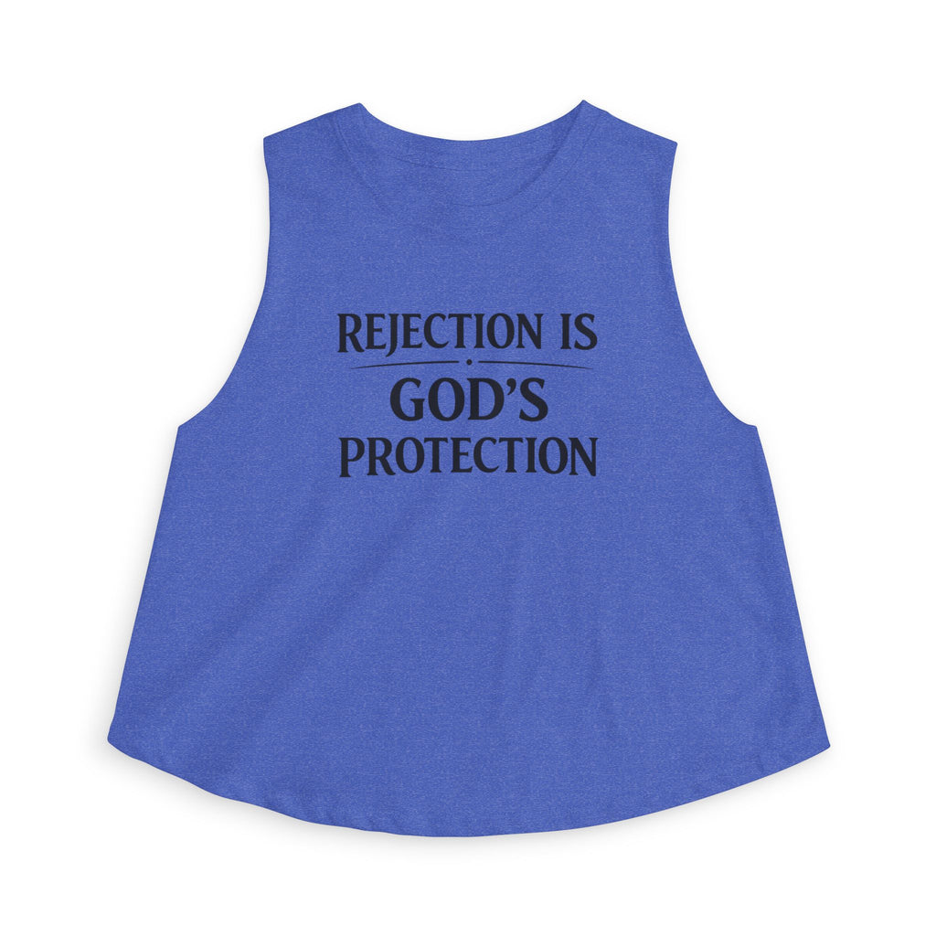 Christian Crop Top "Rejection Is God's Protection" – Inspirational Faith Apparel