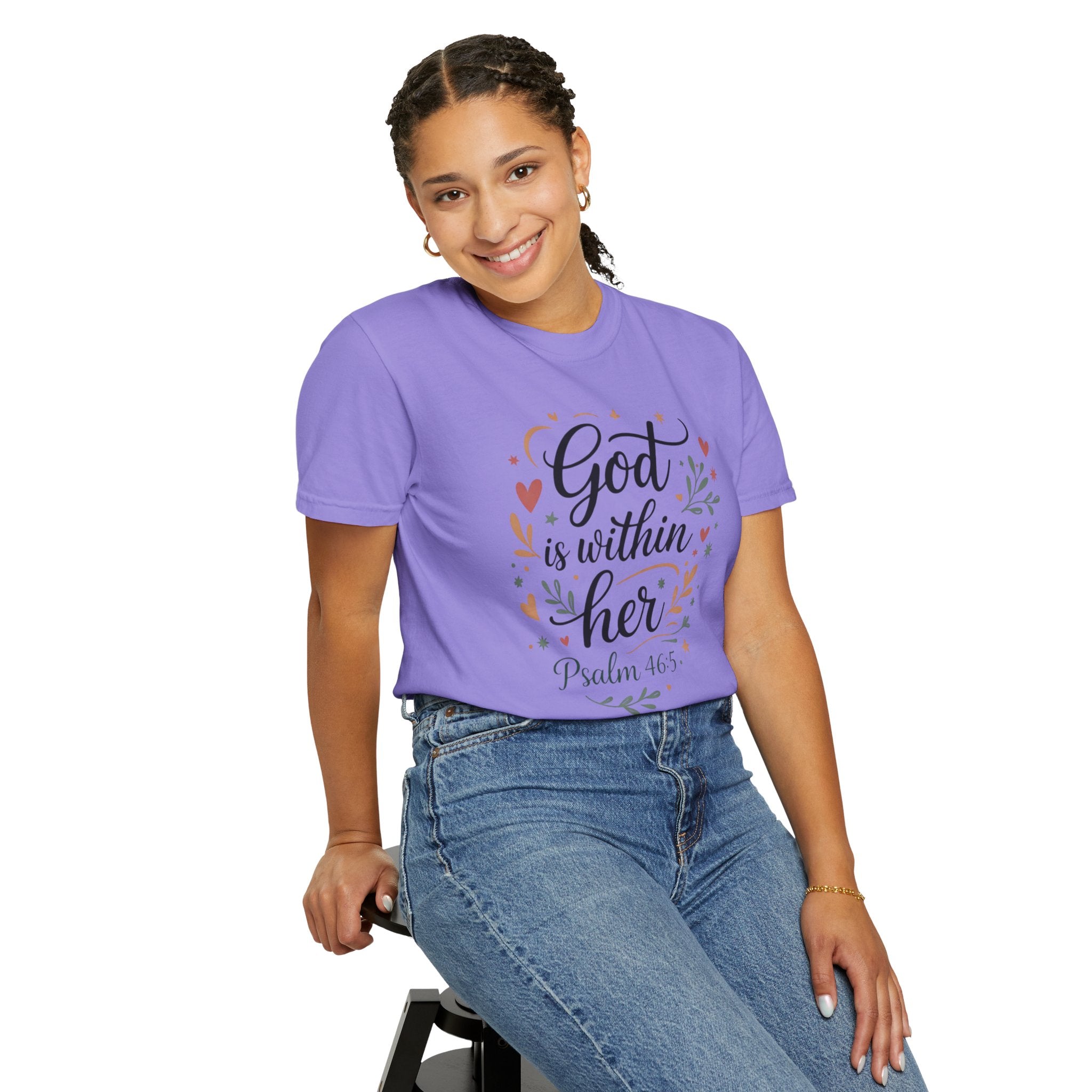 God Is Within Her Psalm 46:5 Floral T-Shirt