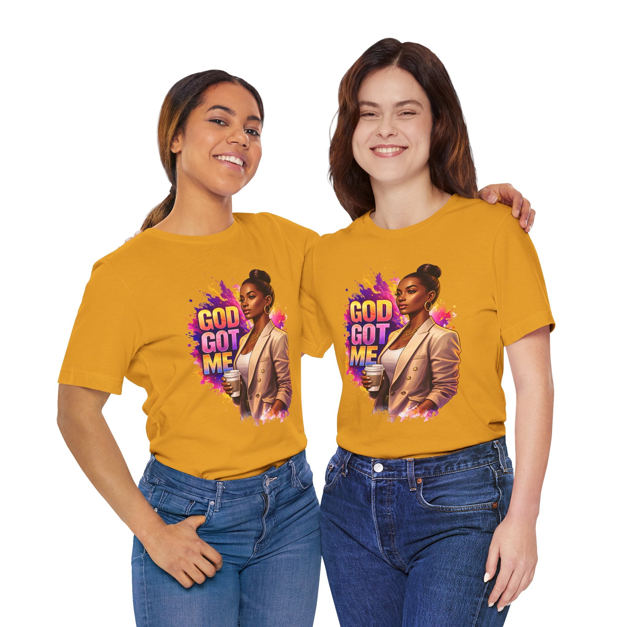 God Got Me T-Shirt — Inspirational Faith Tee with Stylish Woman Graphic
