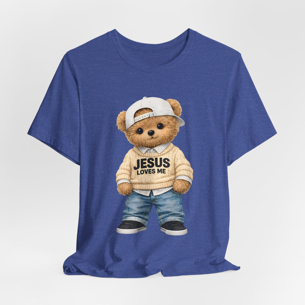 T-Shirt — Cute Teddy 'Jesus Loves Me' Graphic Tee
