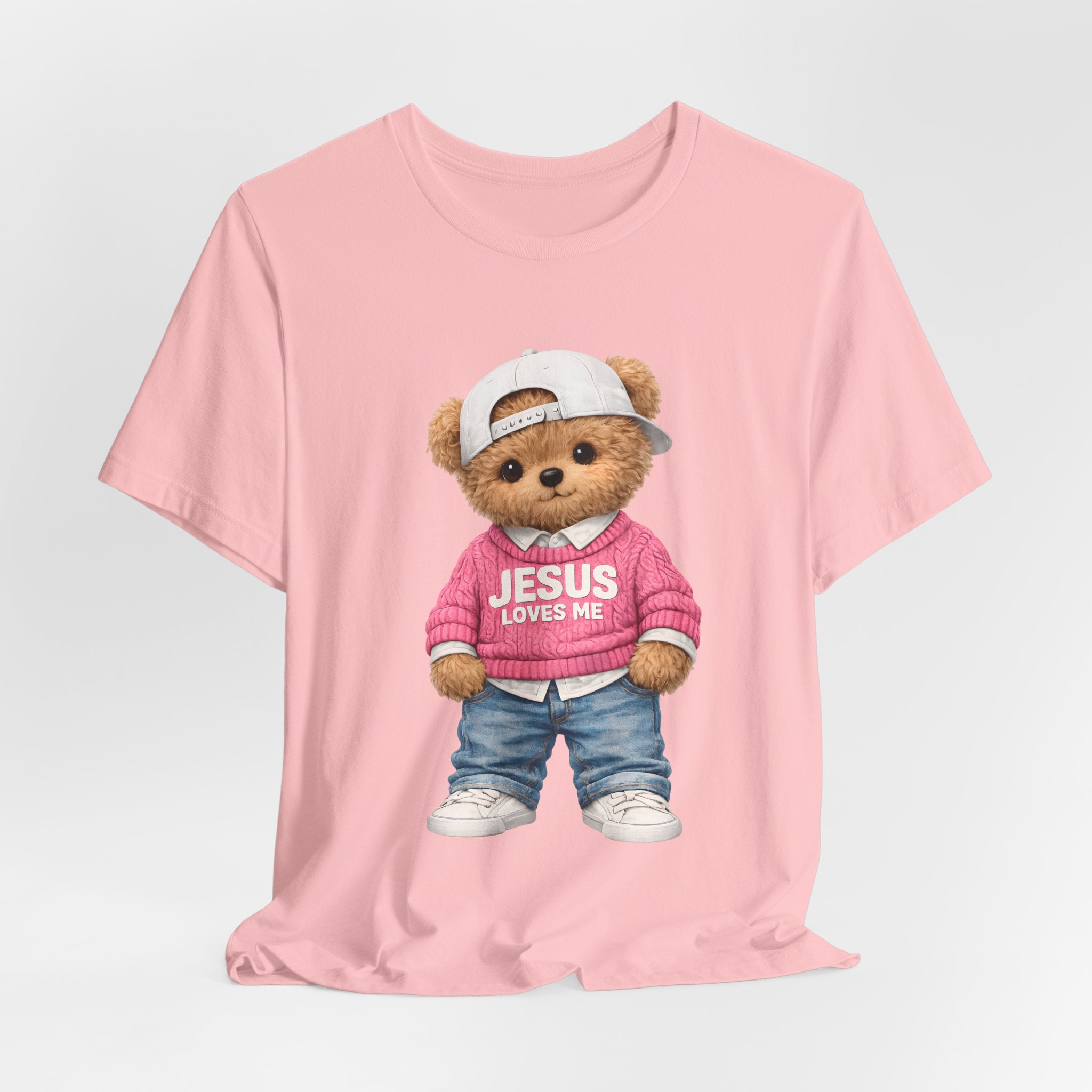 Jesus Loves Me Teddy Bear T-Shirt — Cute Christian Kids Graphic Tee