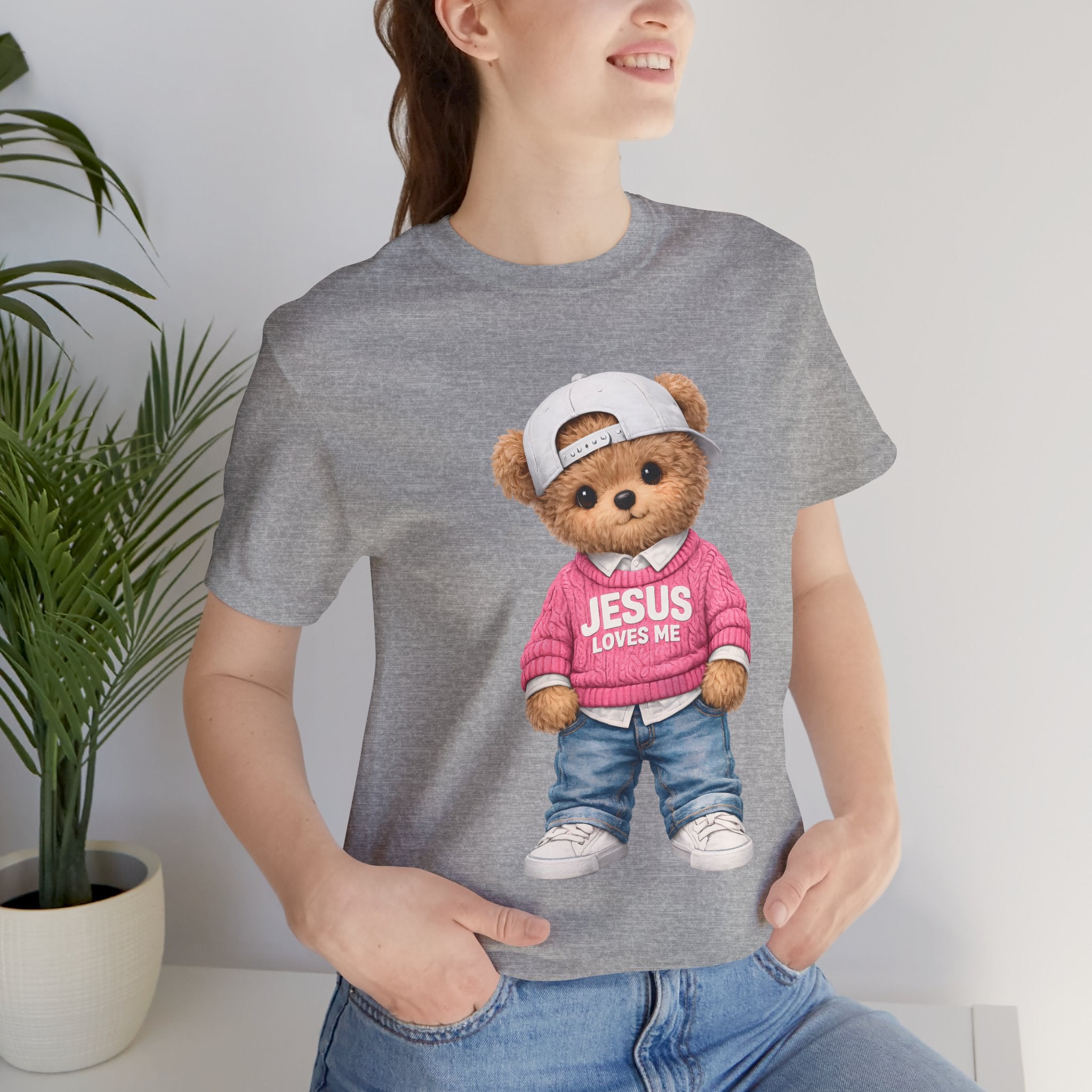 Jesus Loves Me Teddy Bear T-Shirt — Cute Christian Kids Graphic Tee