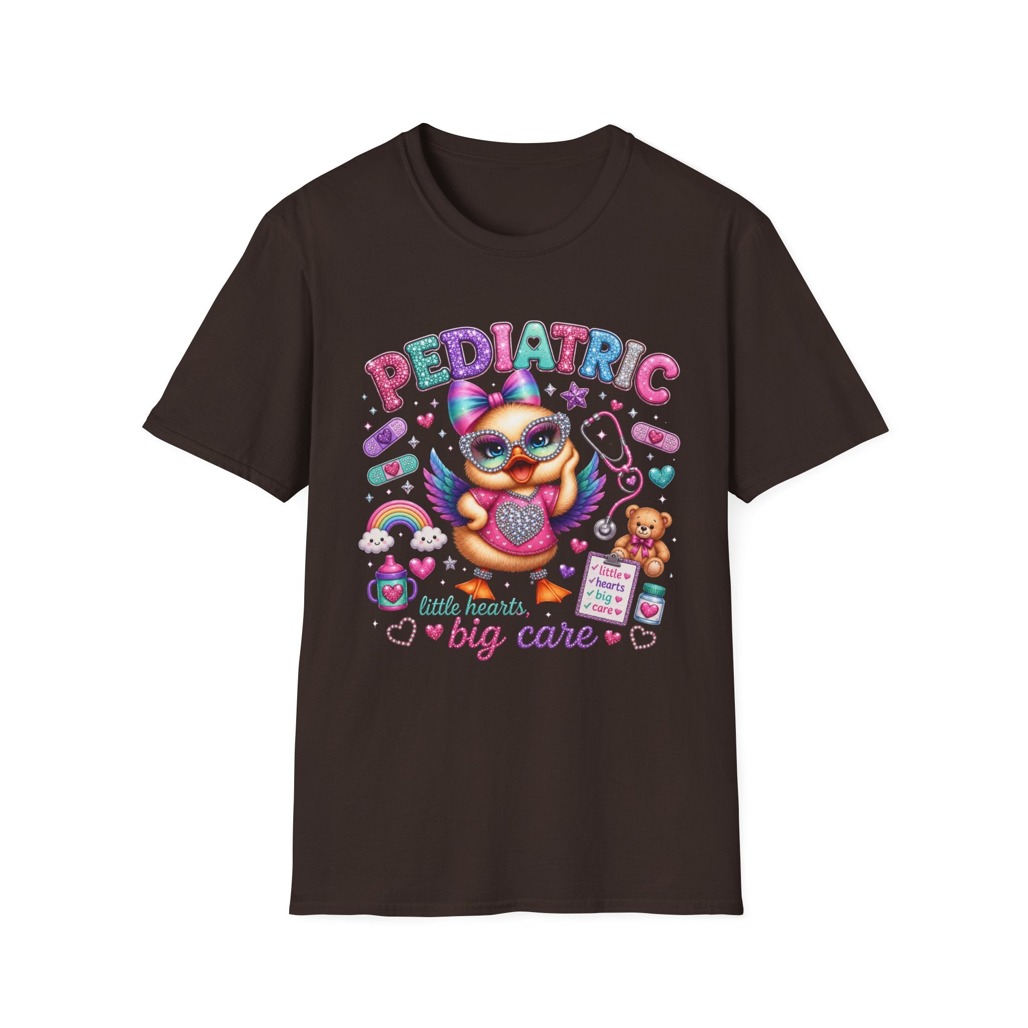Pediatric Nurse T-Shirt – "Little Hearts, Big Care" Cute Owl Medical Tee