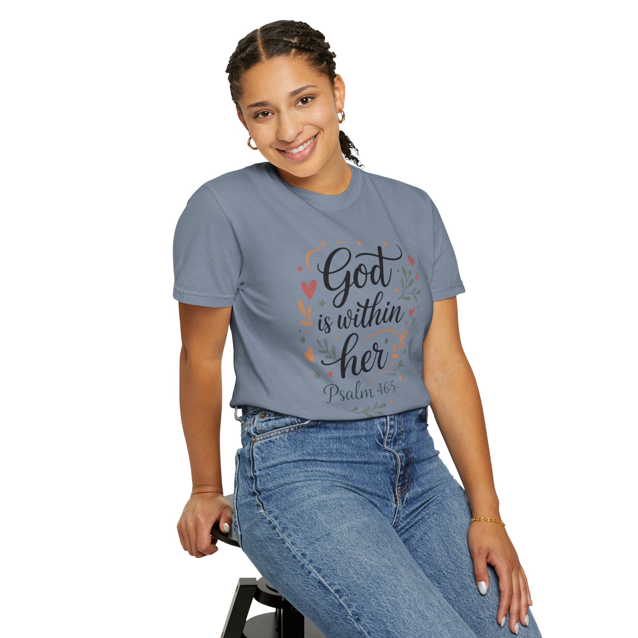God Is Within Her Psalm 46:5 Floral T-Shirt