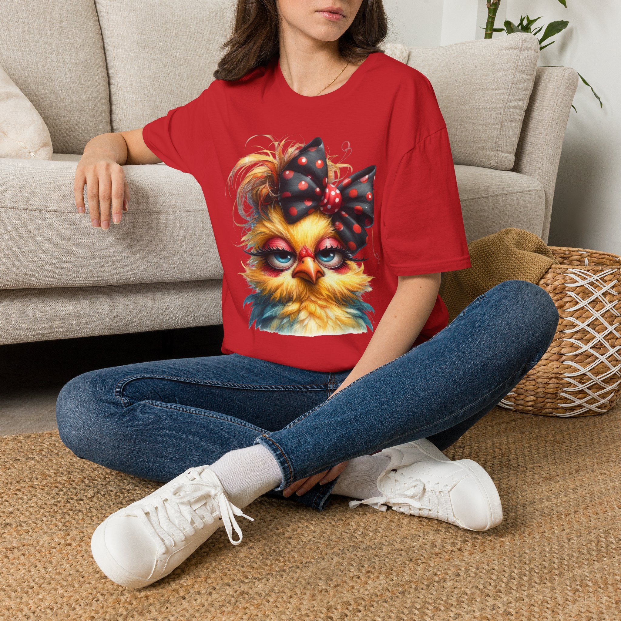 Cute Fluffy Kitty T-Shirt — Retro Polka Dot Bow Cat Graphic Tee