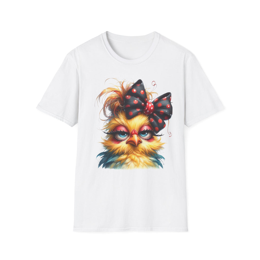 Cute Fluffy Kitty T-Shirt — Retro Polka Dot Bow Cat Graphic Tee