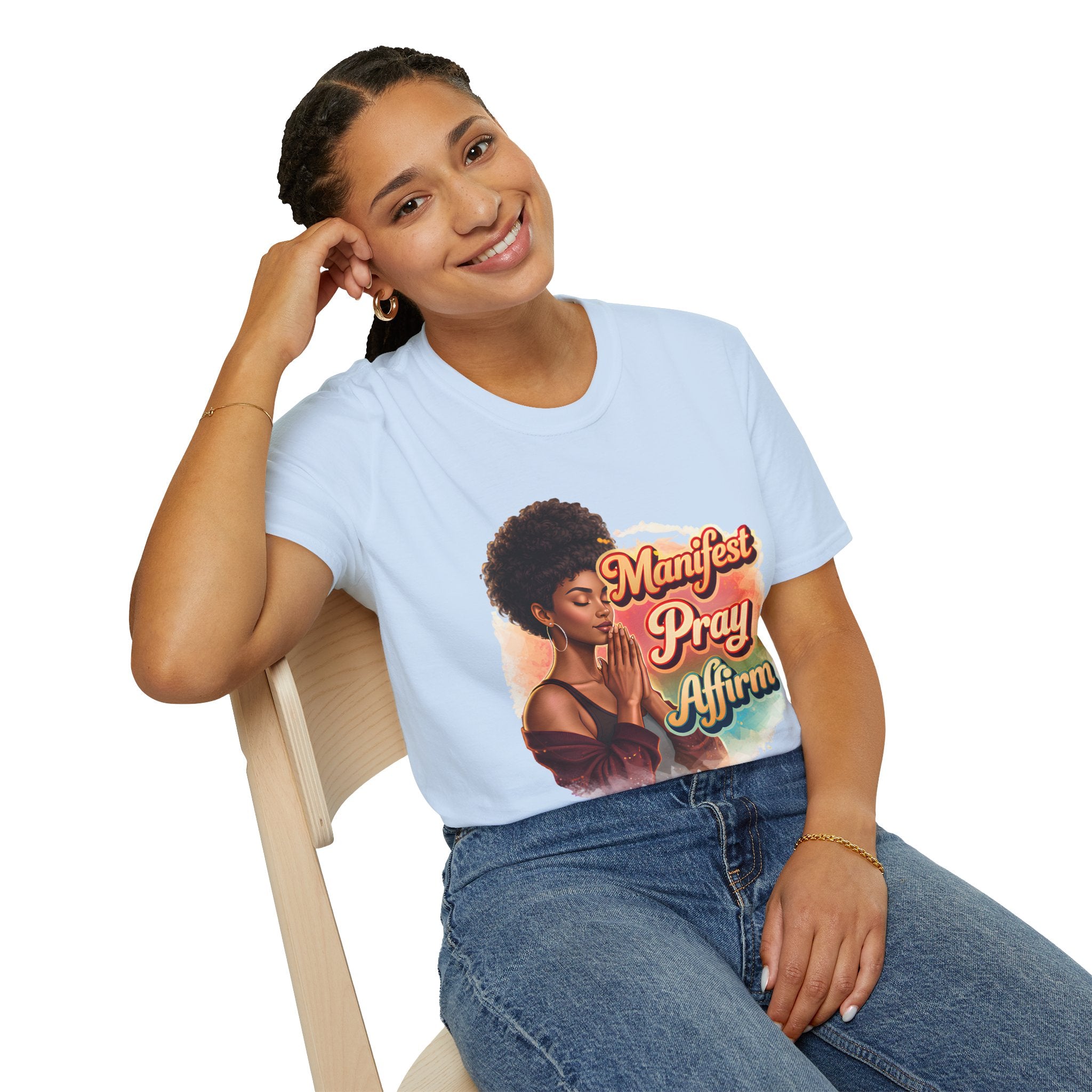 Manifest Pray Affirm T‑Shirt — Inspirational Faith & Manifestation Graphic Tee