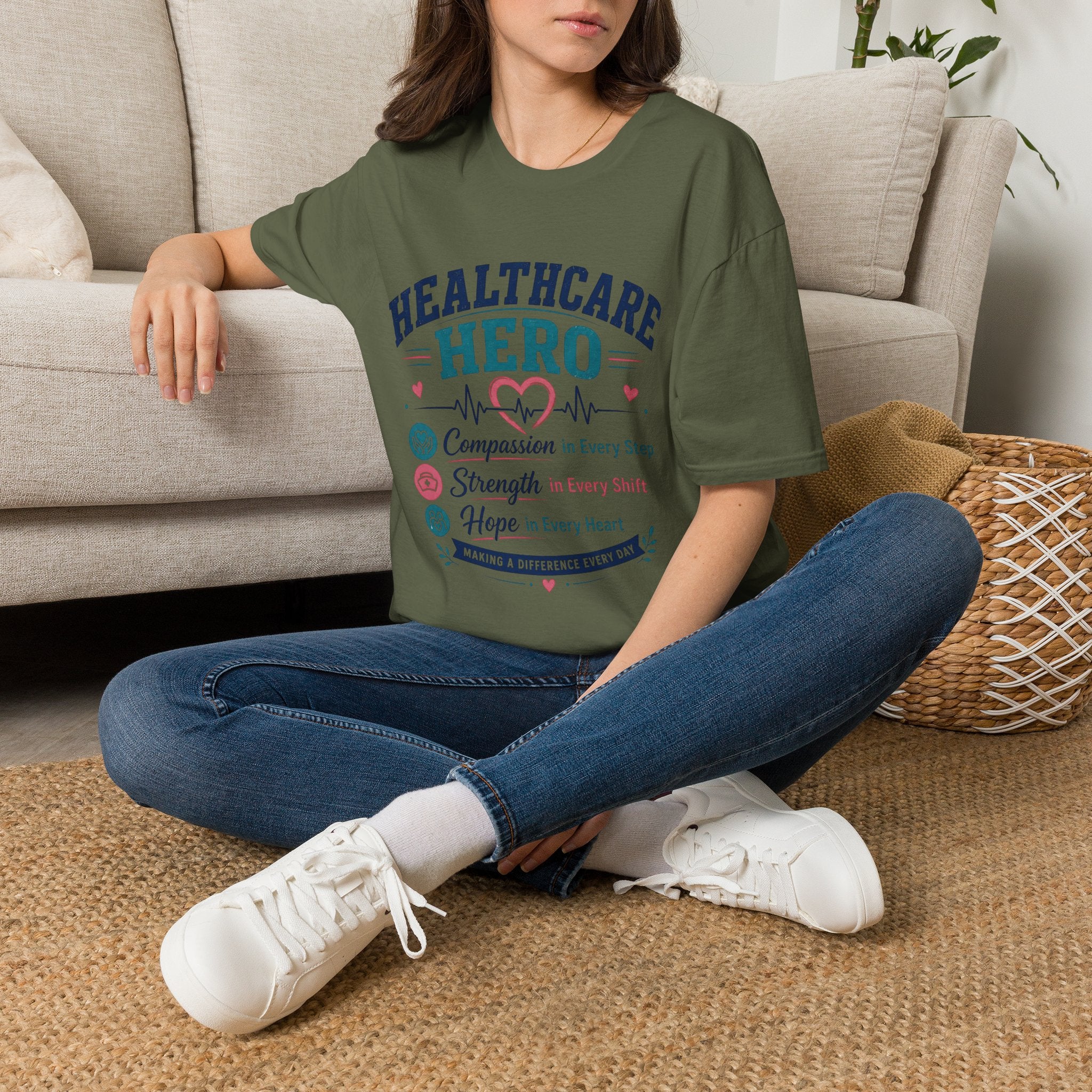 Healthcare Hero T-Shirt — Compassion, Strength & Hope Nurse Appreciation Tee