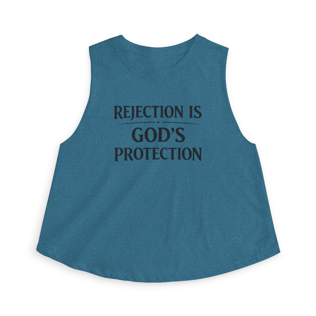 Christian Crop Top "Rejection Is God's Protection" – Inspirational Faith Apparel