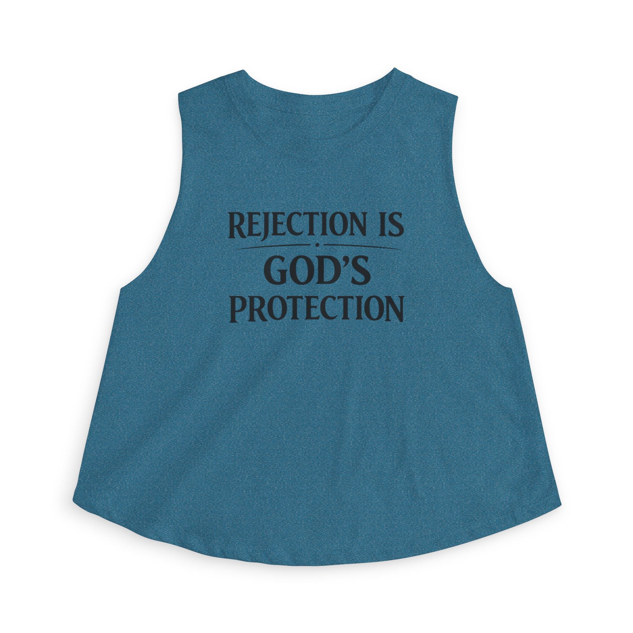 Christian Crop Top "Rejection Is God's Protection" – Inspirational Faith Apparel