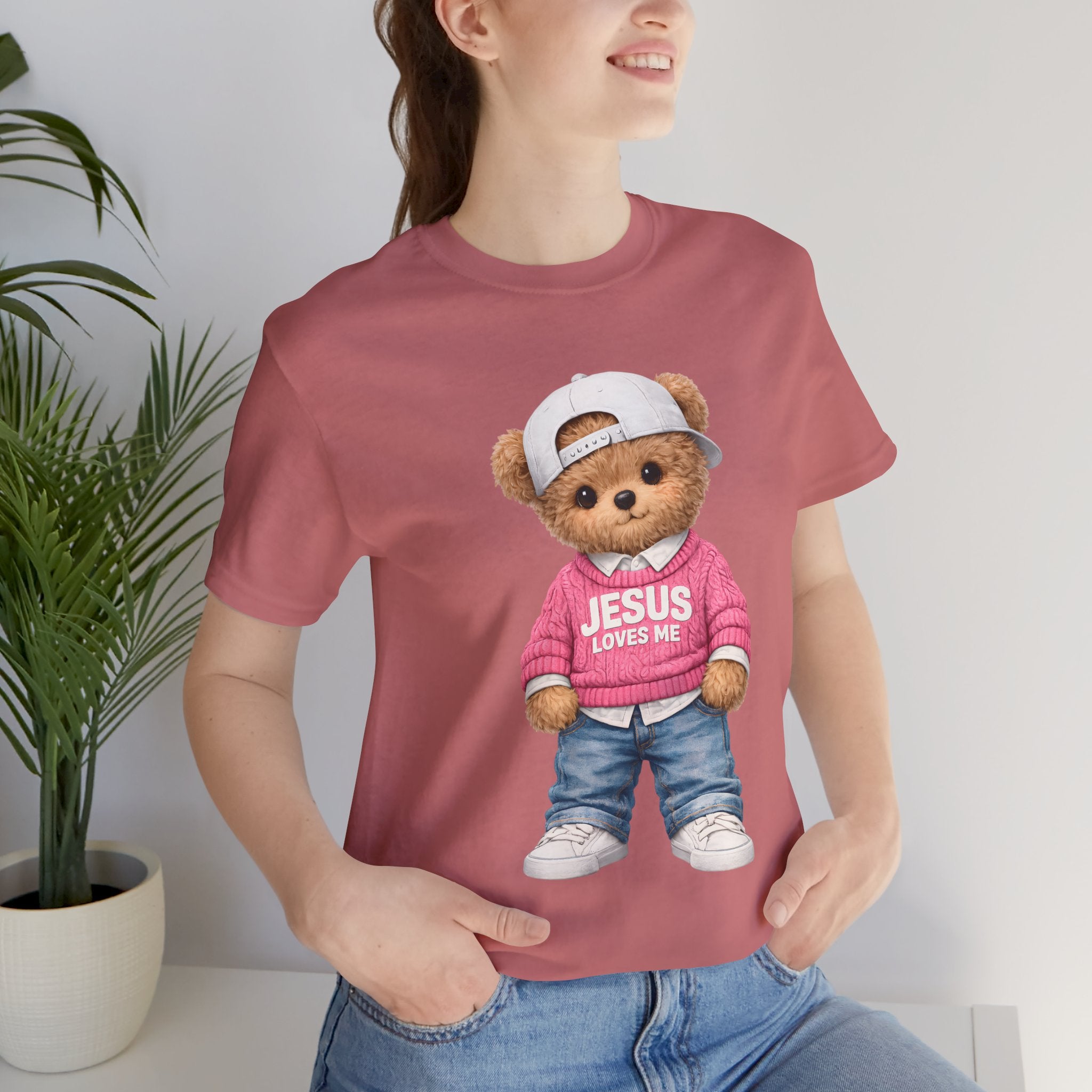 Jesus Loves Me Teddy Bear T-Shirt — Cute Christian Kids Graphic Tee