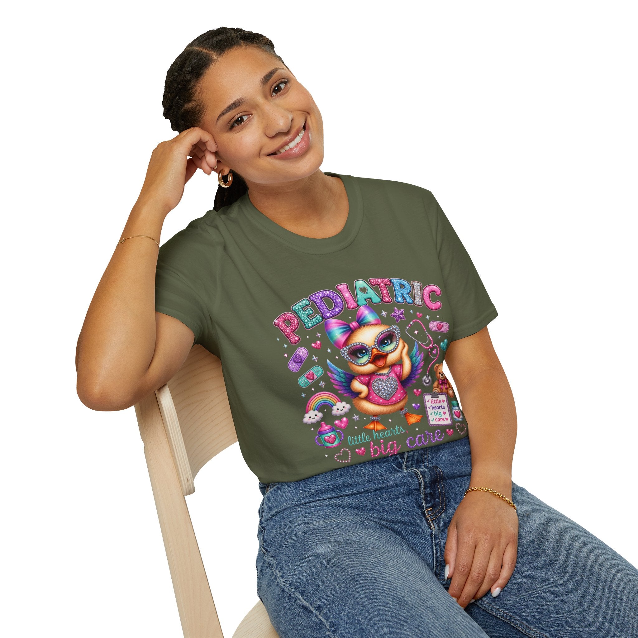 Pediatric Nurse T-Shirt – "Little Hearts, Big Care" Cute Owl Medical Tee