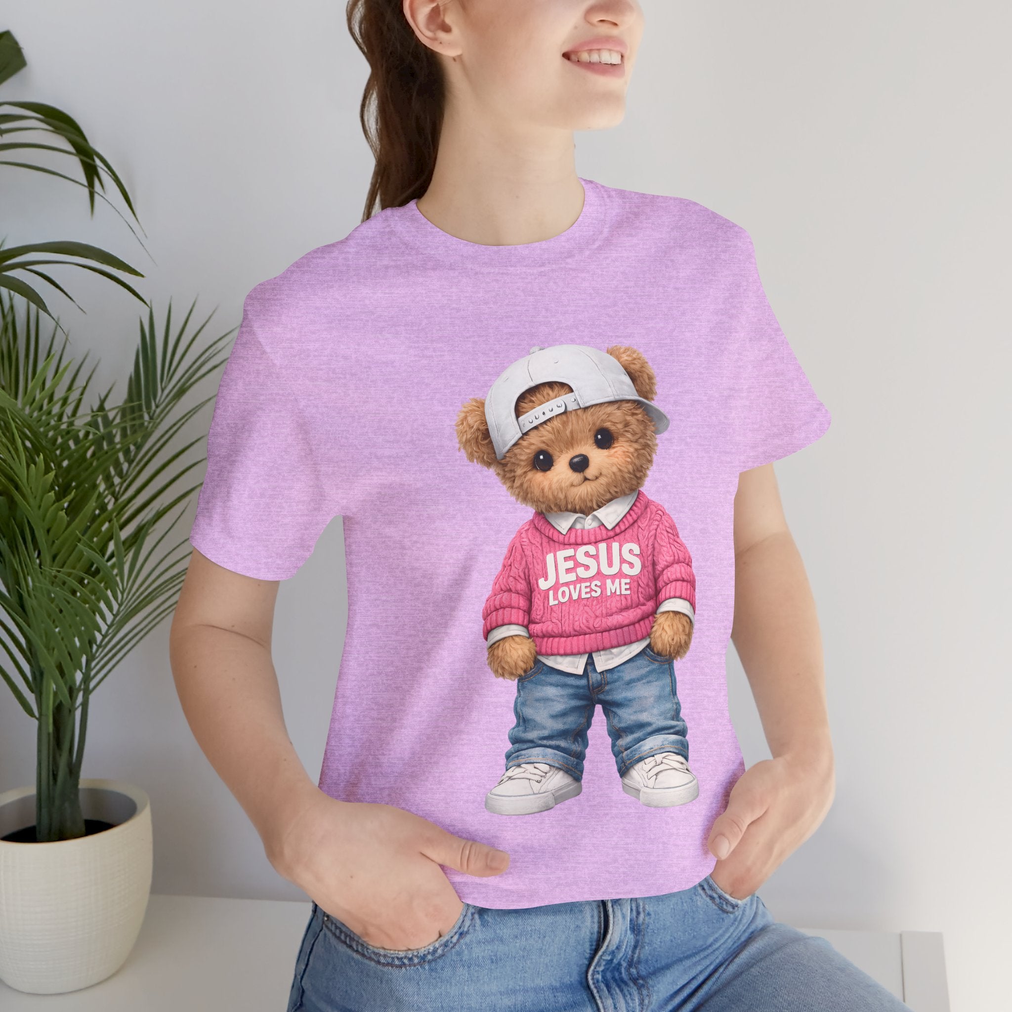 Jesus Loves Me Teddy Bear T-Shirt — Cute Christian Kids Graphic Tee